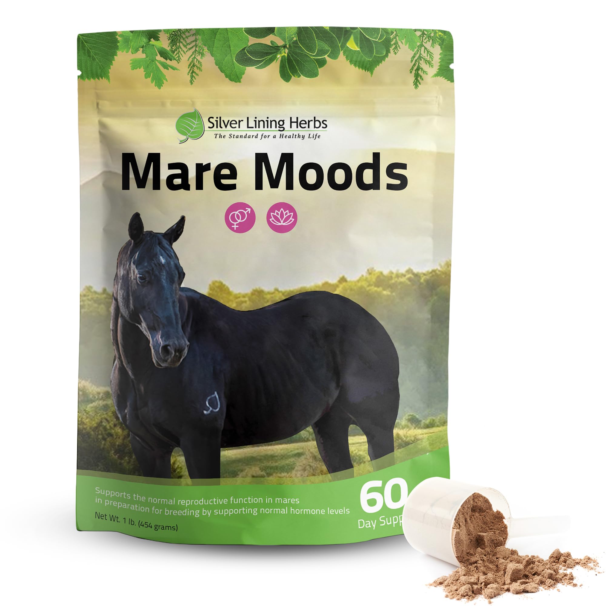 Silver Lining Herbs Mare Moods Horse Calming Supplement - Natural Hormone Balance & Calm for Horses - Herbal Horse Supplements f