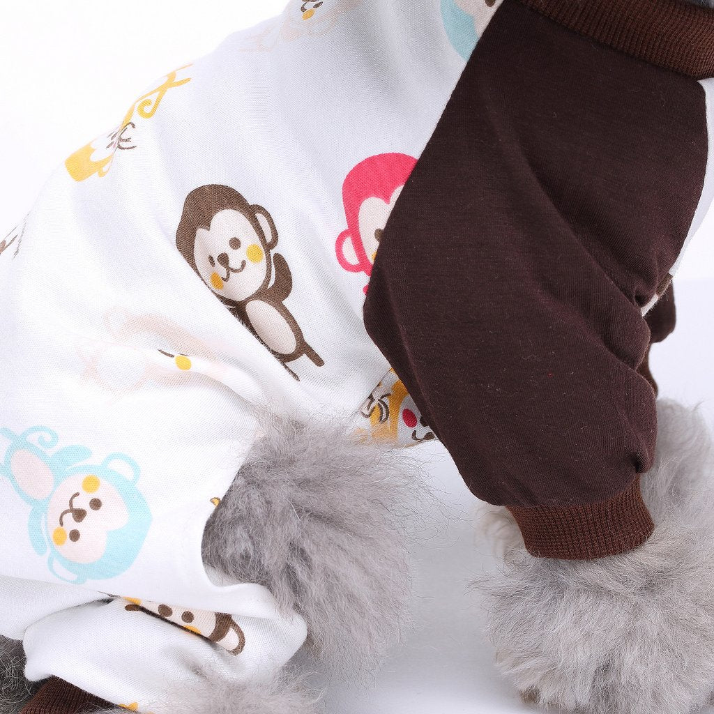 S-Lifeeling Dog Pajamas Costumes - Turtleneck Love Pattern Comfortable Puppy Jumpsuit Shirt - 100% Cotton Coat For Medium And Sm