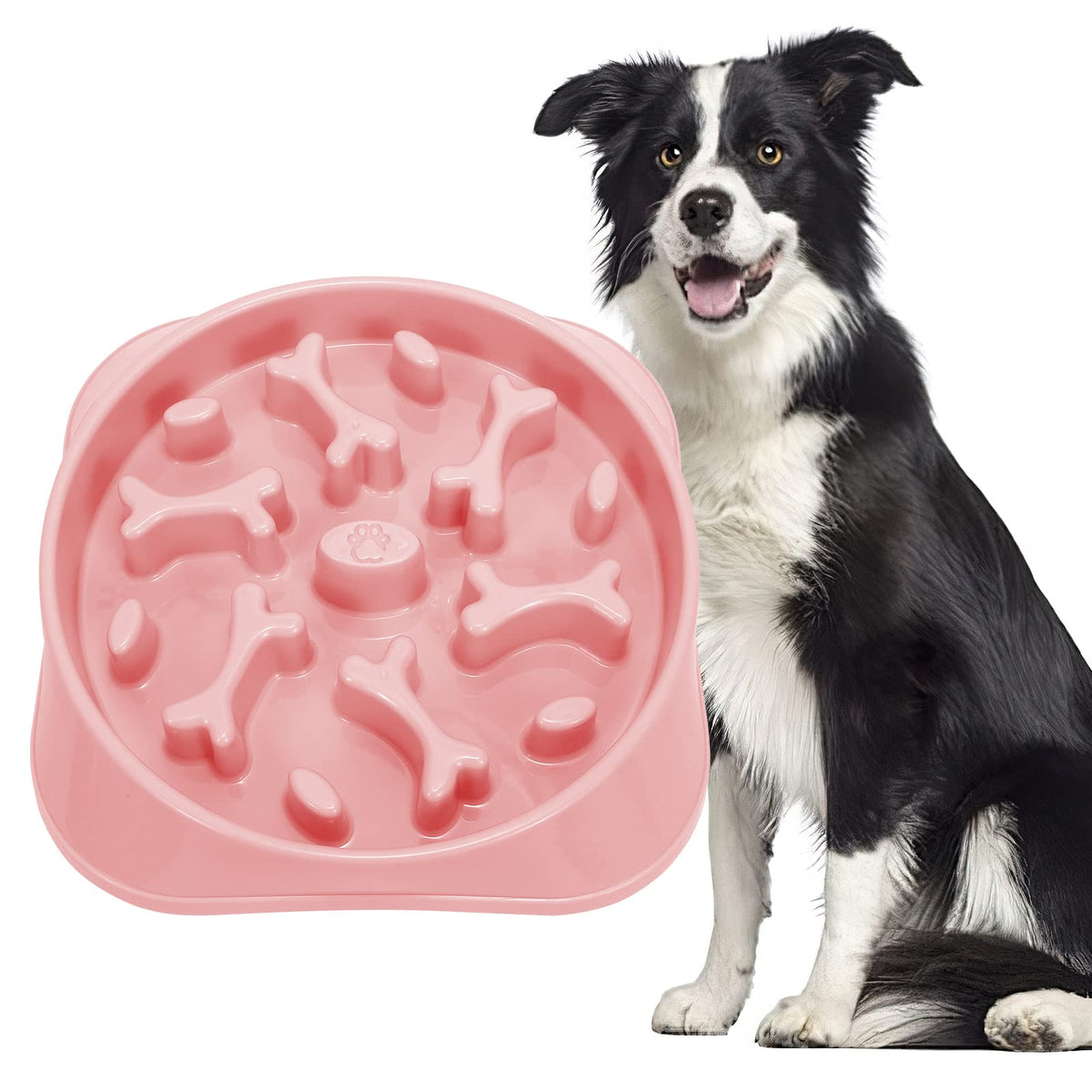 JASGOOD Large Slow Feeder Dog Bowl Slow Eating Bowl Slow Feeding Non-Slip Puzzle Bowl Dog Feeder Bowl Anti-Choking Dog Bowl, E-P
