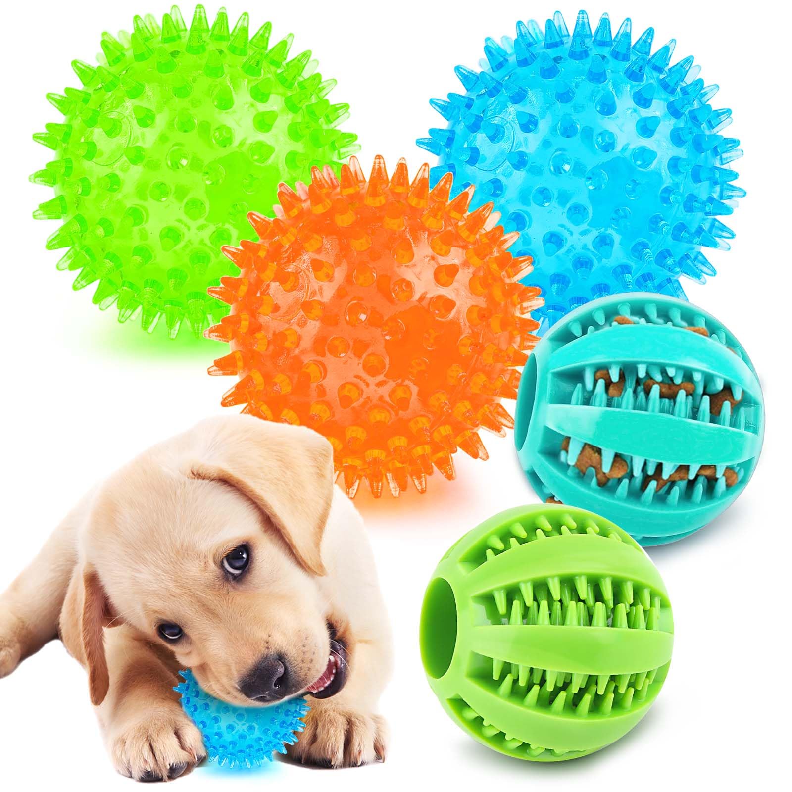 Puppy Toy 2.5    Squeaky Dog Balls Toys and Spikey Dog Ball for Aggressive Chewers for Small Dogs Dog Balls for Clean Teeth and 