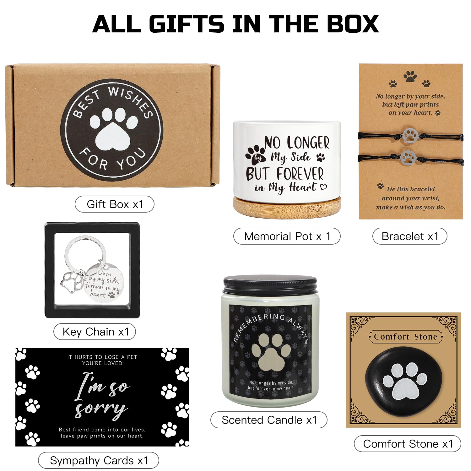 Iaovueby Dog Memorial Gifts For Loss Of Dog, Loss Of Dog Sympathy Gift Baskets, Dog Passing Away Bereavement Remembrance Gifts,