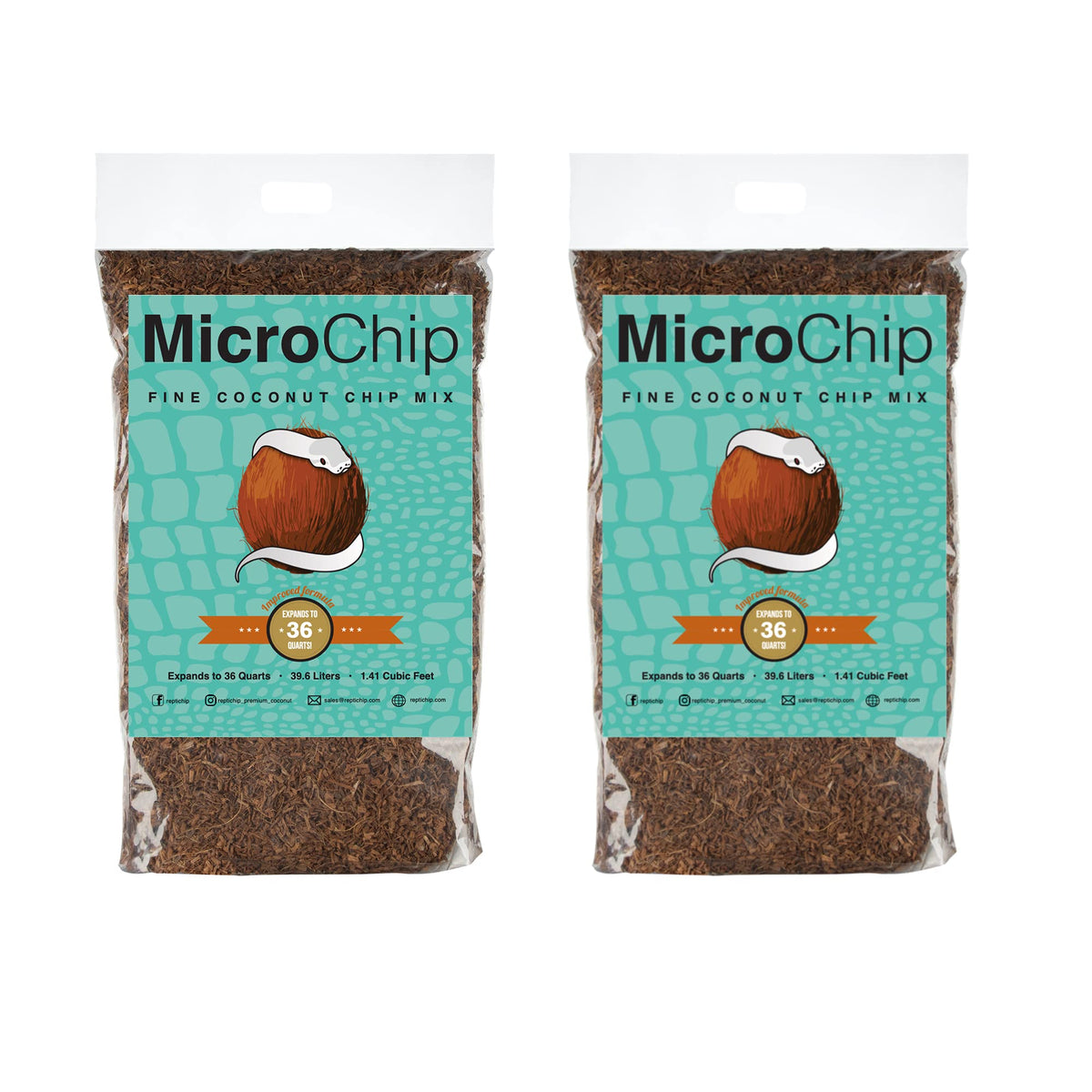 Microchip Coconut Substrate For Inverts And Reptiles Loose Fine Coconut Husk Chip Mix Reptile And Tarantula Bedding For Terrarium Floor (36 Quart (2 Pack))