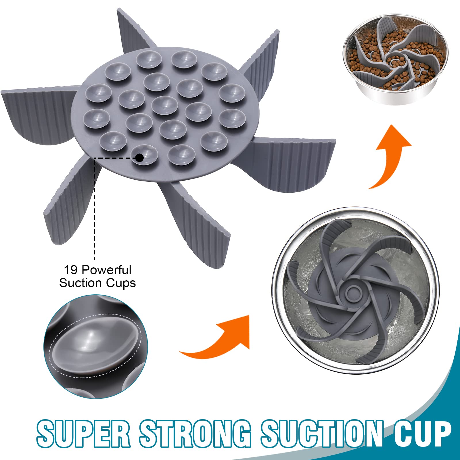 1 Pcs Dog Bowl Slow Feeder Insert, Cuttable Slow Feeder Dog Bowl Insert with Strong Suction Cups, Cat Dog Feeding Supplies, Slow