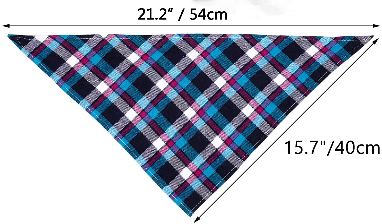 Segarty 15 Pack Triangle Plaid Bibs, 22.8''X15.7'' Pet Scarf Washable Dog Bandanas Accessories Bulk For Small Medium Dogs Cats L