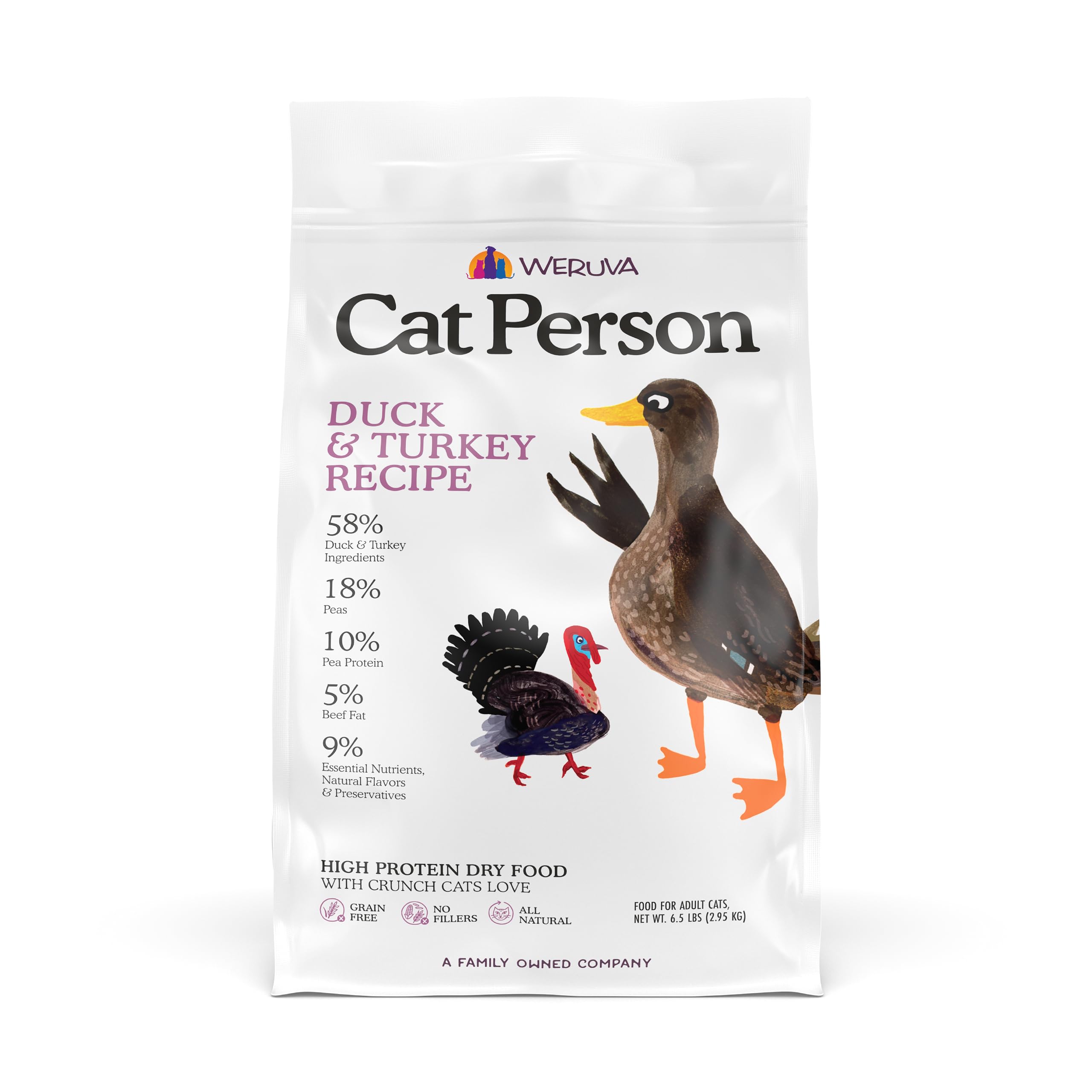 Cat Person, Duck and Turkey Dry Cat Food, 6.5lb Bag
