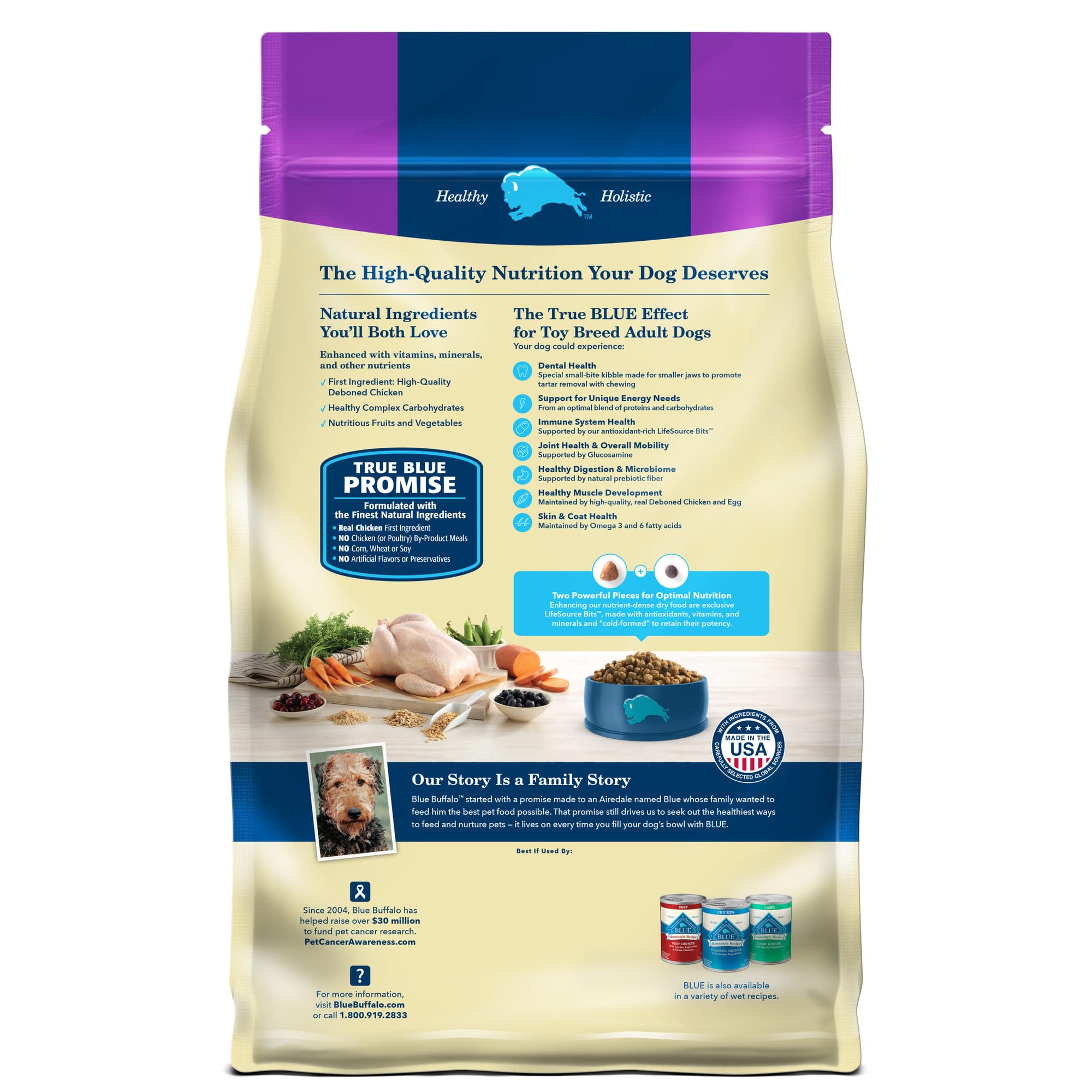 Blue Buffalo Life Protection Formula Toy Breed Adult Dry Dog Food, Supports High Energy Needs, Made with Natural Ingredients, Ch