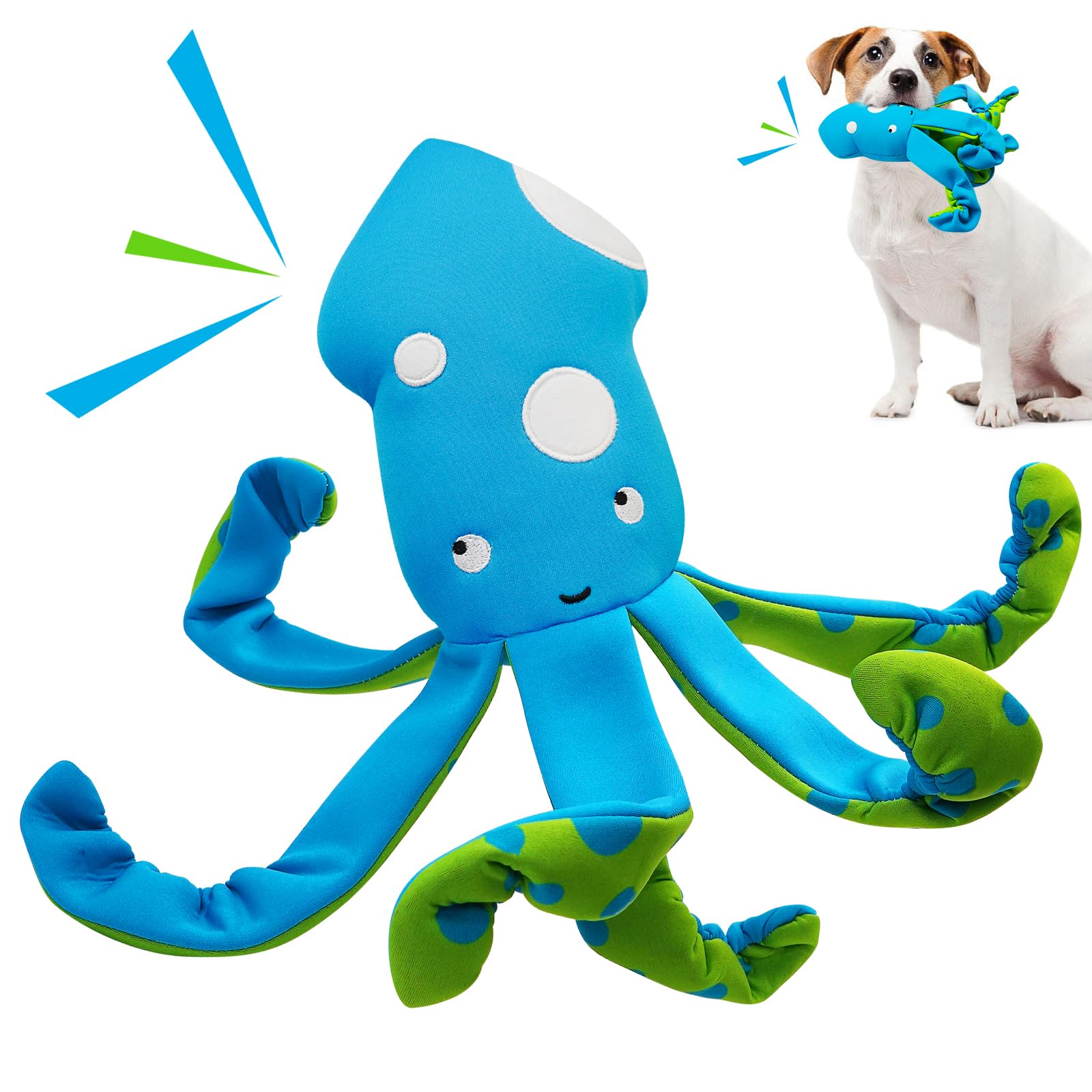 Lepawit Squeaky Dog Toys, Floating Dog Toys For Indoor Or Outward Play, Interactive Gifts For Small And Medium Dogs - Octopus