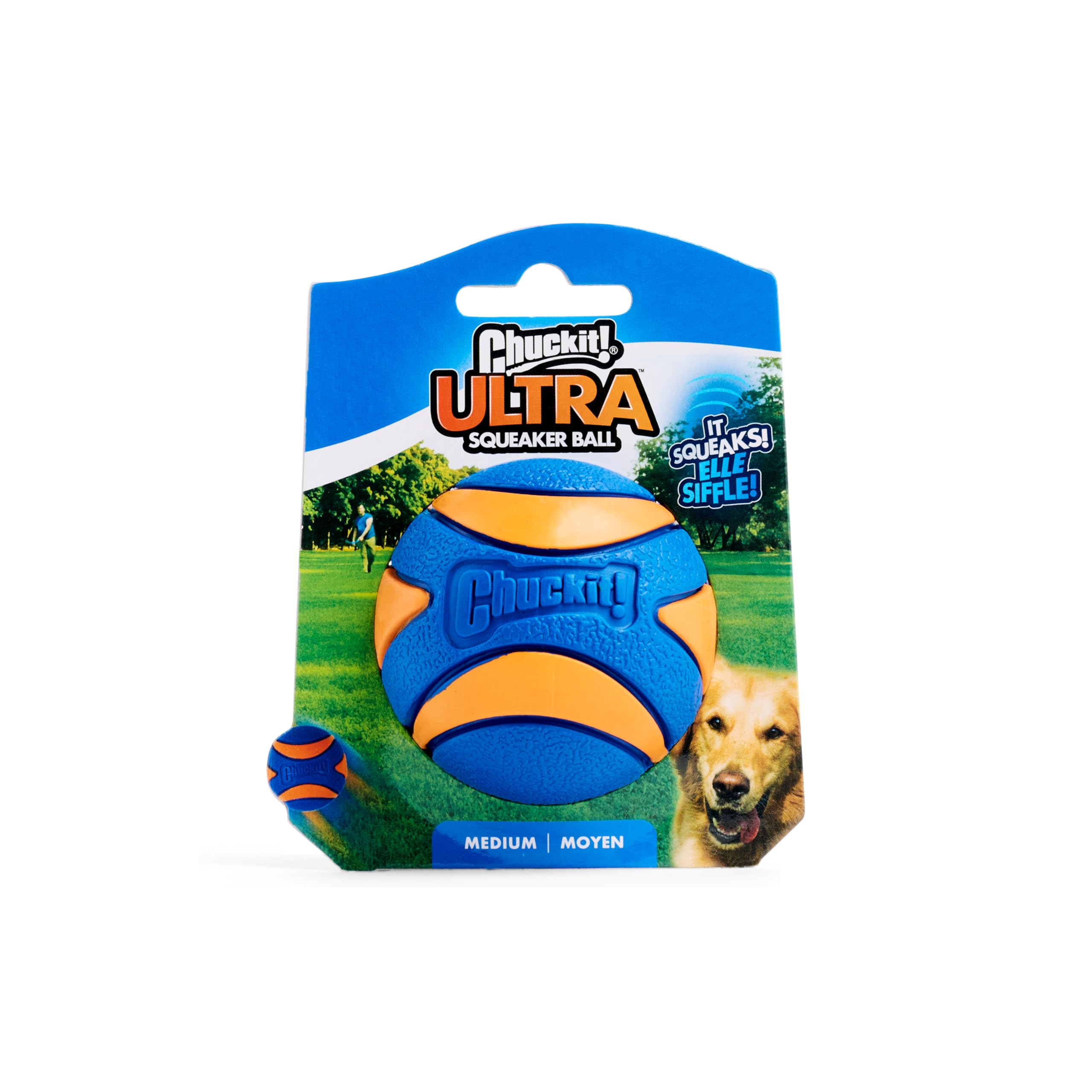 Chuckit! Ultra Squeaker Dog Ball, Fetch Toy, Medium, 1 Pack
