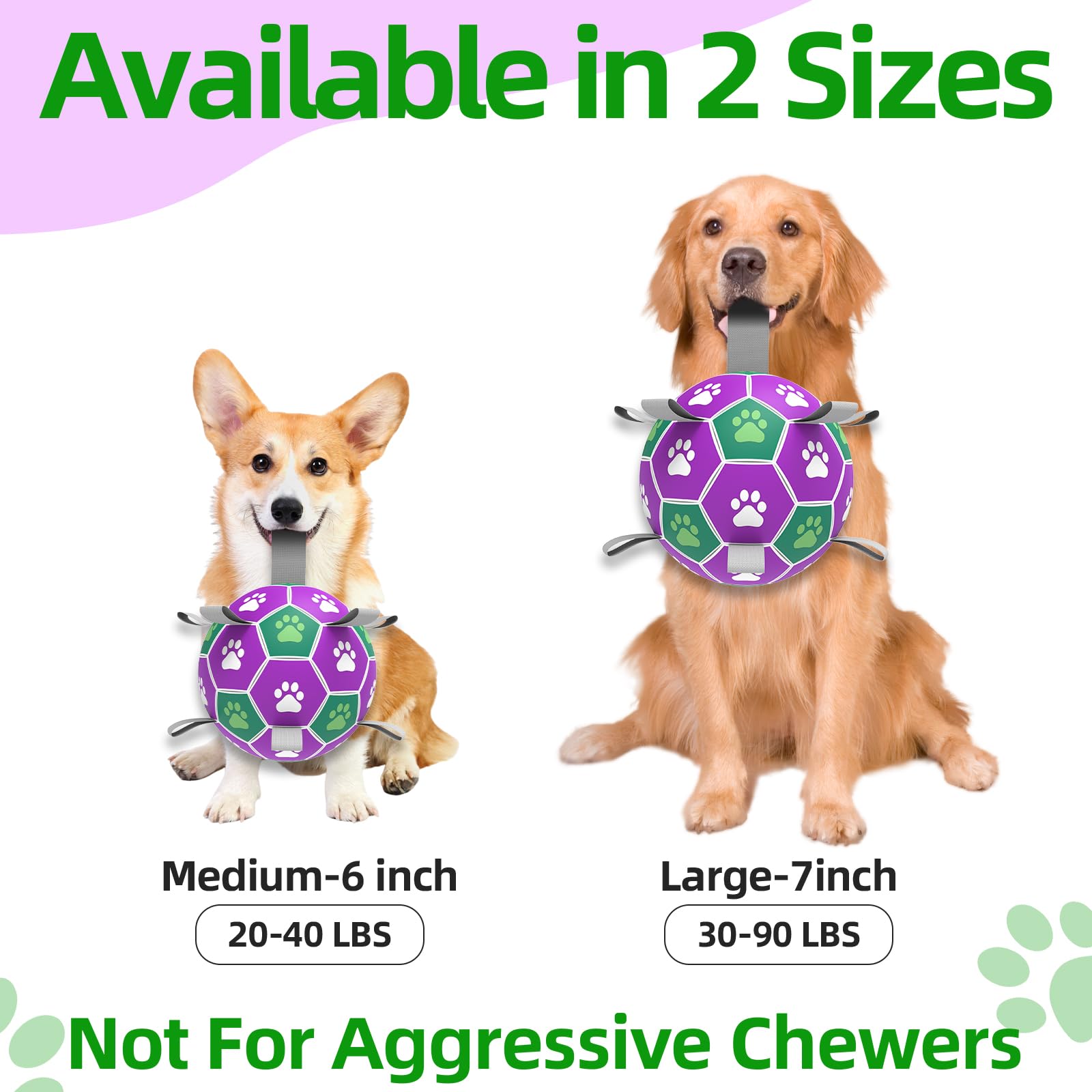 Dog Toys Soccer Ball With Nylon Strap, Puppy Birthday Gifts, Dog Outdoor Toys, Durable Fetch Ball Dogs Toy For Puppy Small Mediu