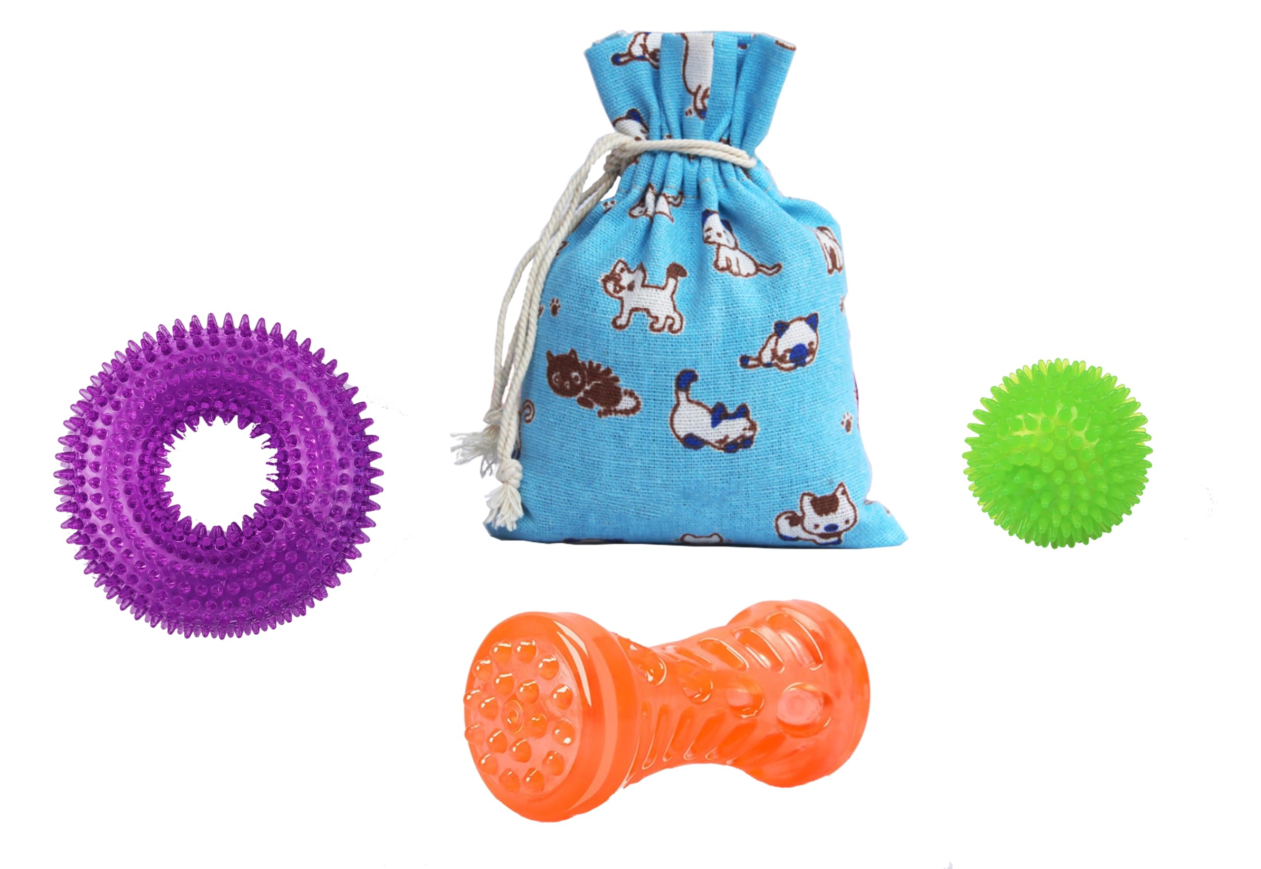 Ycozy 3 Pack Dog Squeaky Toys For Small/Medium Dogs Aggressive Chewers Tpr Rubber Dog Chew Toys Puppy Teething Toys Resistant St