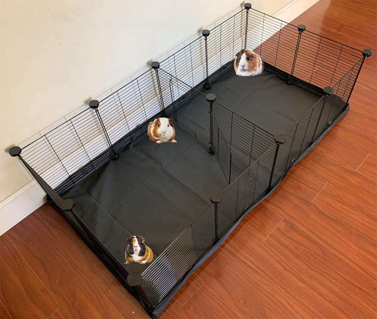 48'' Extra Large Guinea Pig Habitat Hamster Critters Turtle Enclosure With Center Divider Access Door Mouse Mice Playpen With Bo