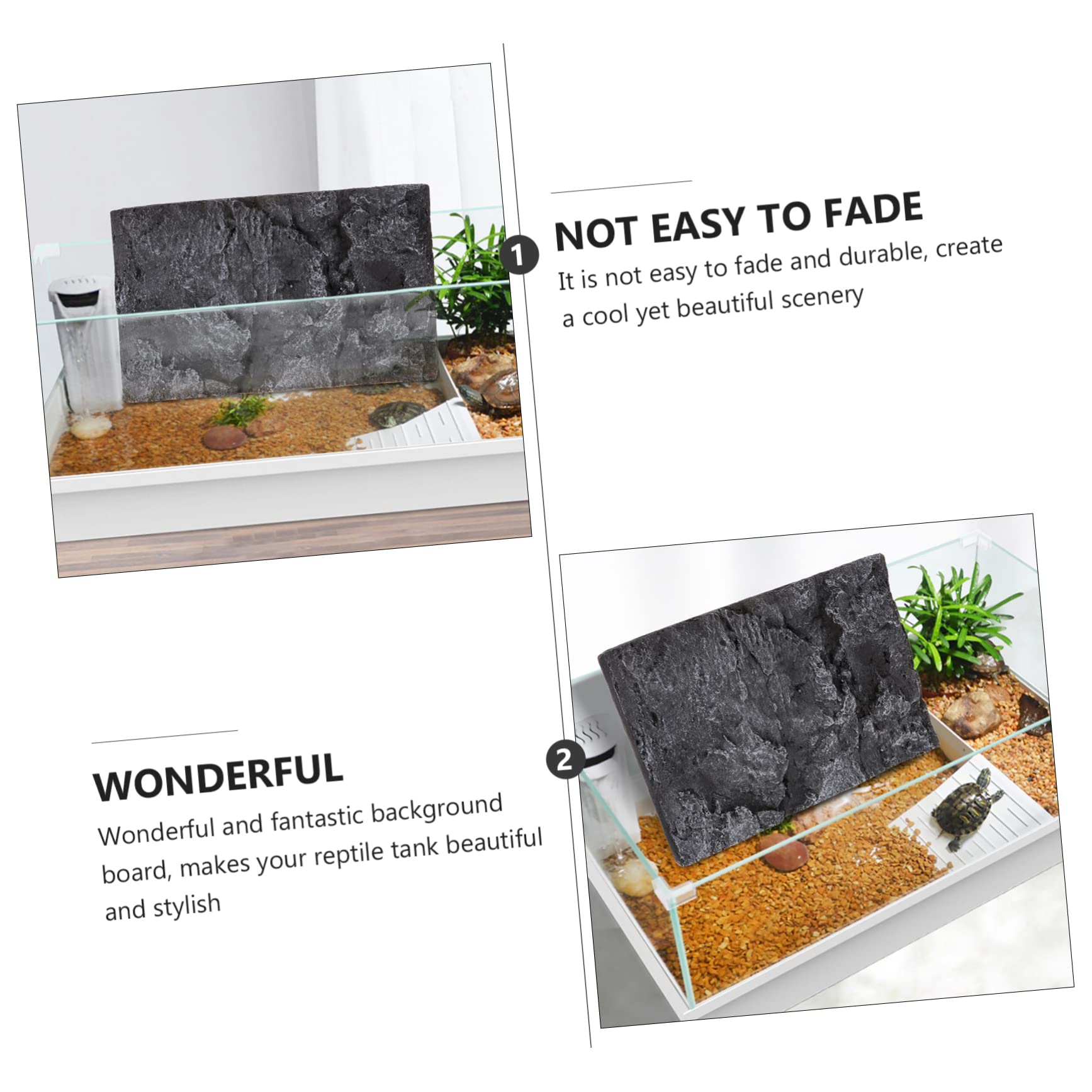 Mikikit Rock Terrarium Background: Reptile Tank Backdrop Wall Decor 3D Rock Stone Background Decorations Reptile Tank Background