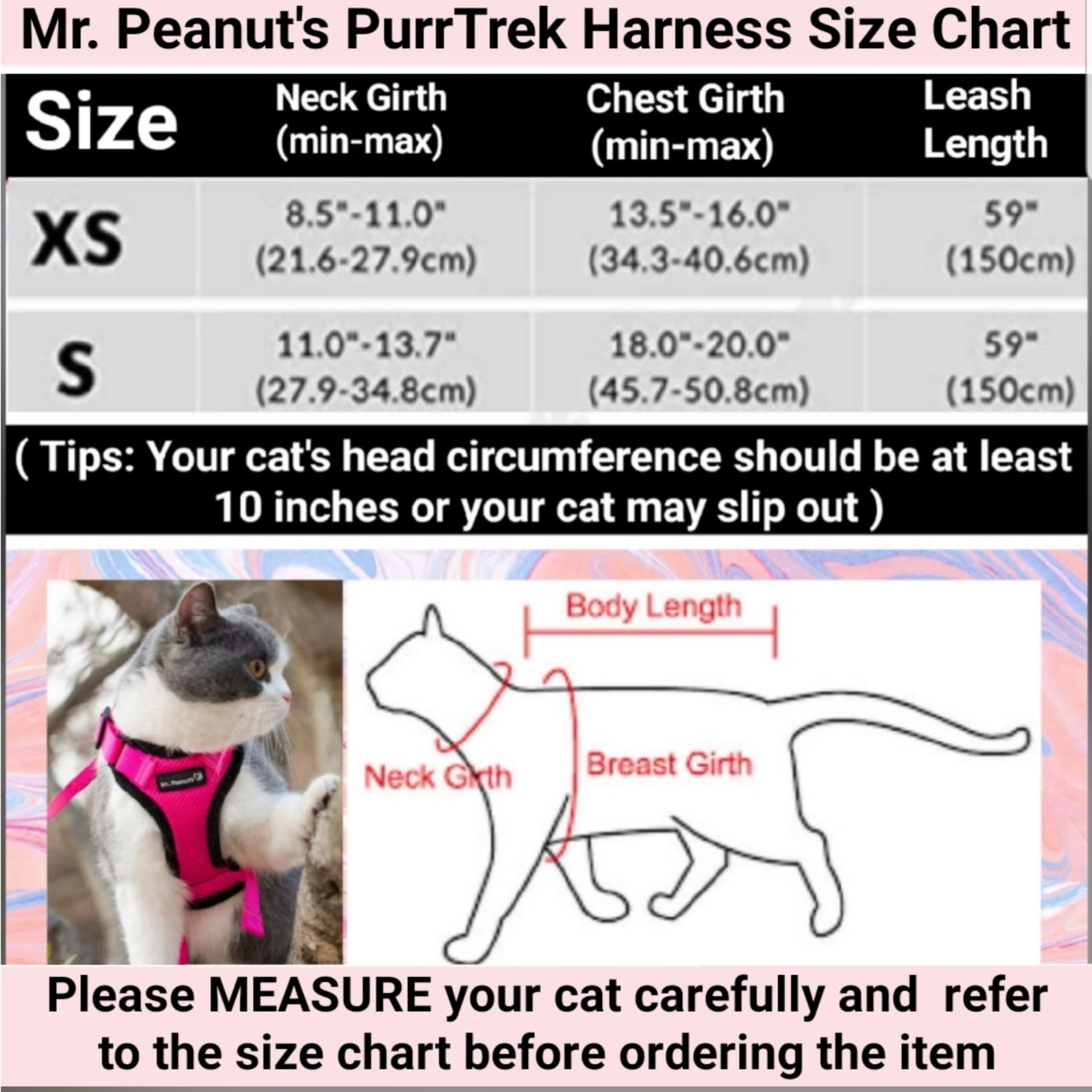 Mr. Peanut's PurrTrek Reflective Cat Harness with Matching Leash