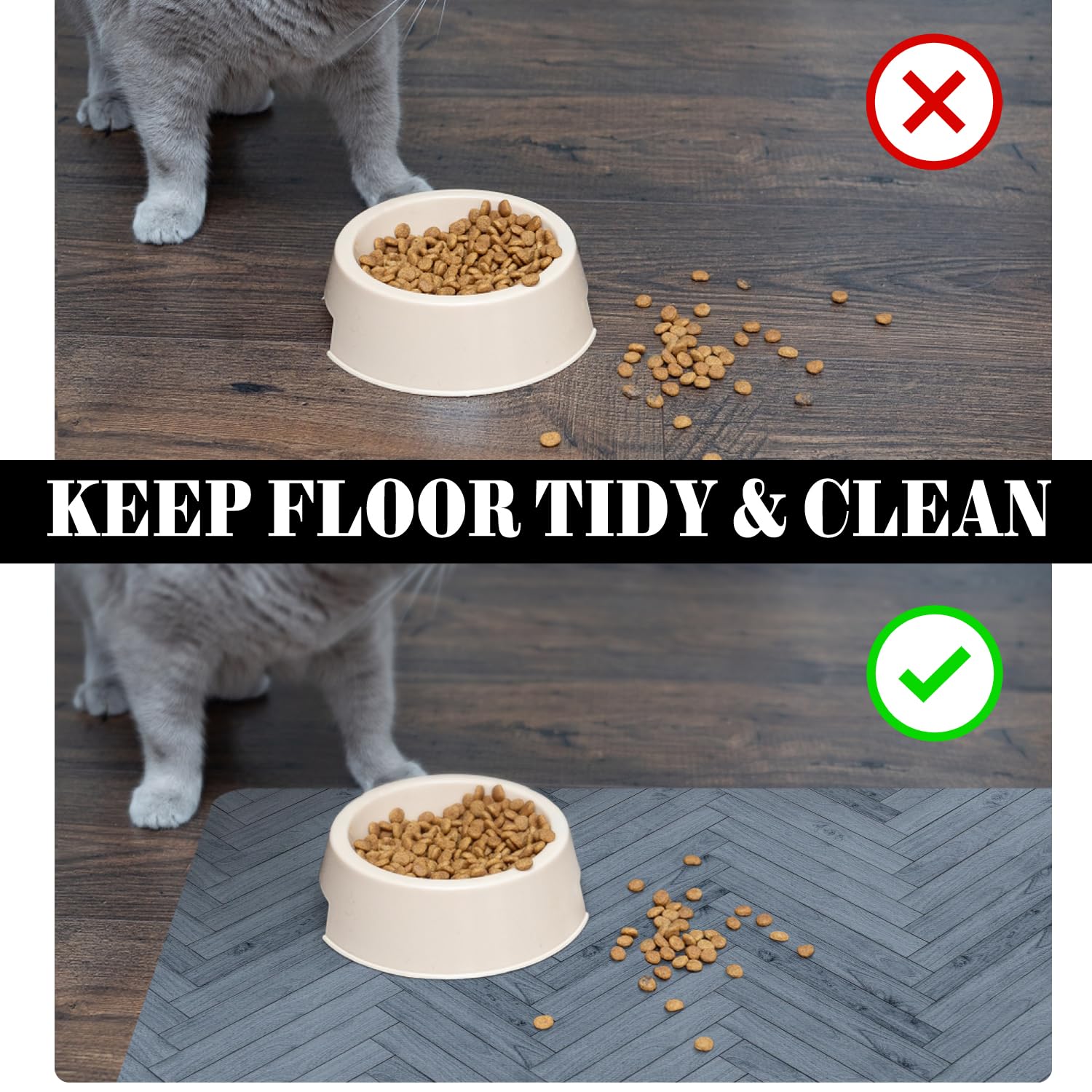 Dog Food Mats for Floors Absorbent, Pet Cat Food Mat - Quick Dry Dog Bowl Mats for Food and Water, Eco-Friendly Boho Pet Supplie