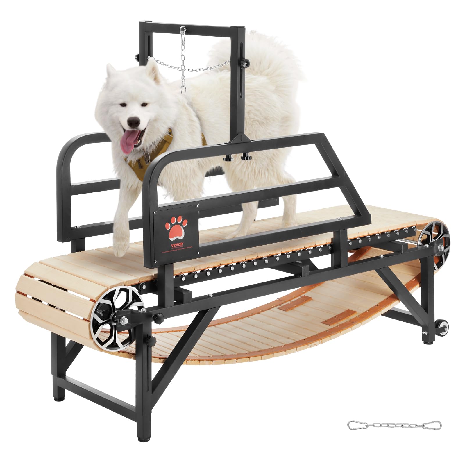 VEVOR Dog Treadmill for Large Dogs with Brake, Slat Mill for Dogs w/ 3 Adjustable Ramps, Doggy Tread Mill Dog Pacer, Slat Mill f