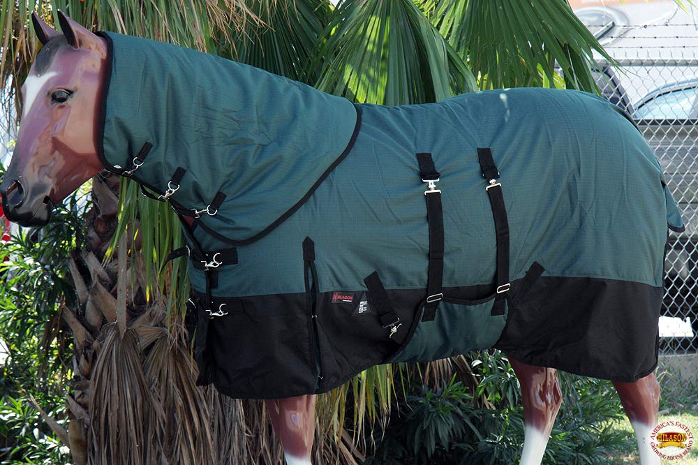HILASON 1200D Waterproof Winter Horse Turnout Blanket Neck Cover Belly Wrap | 74 in