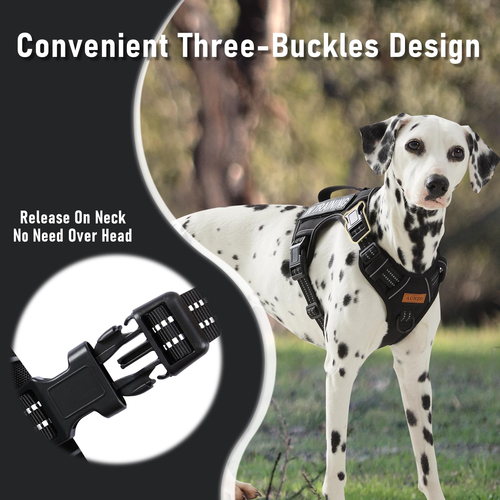 Tactical Dog Harness Medium Sized Dog, No Pull Pet Harness, Adjustable Dog Vest For Easy Walking, Breathable Oxford Material, Re
