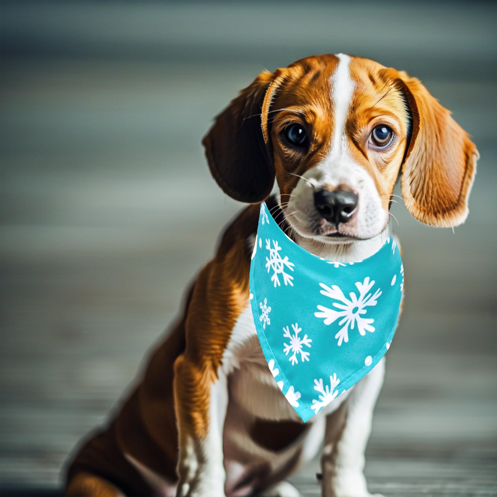 JpGdn 10PCS Dog Bandanas Winter for Medium Breed Dog Snow Forest Ice PineTree Kerchief Triangle Bibs Head Scarves for Boys and G