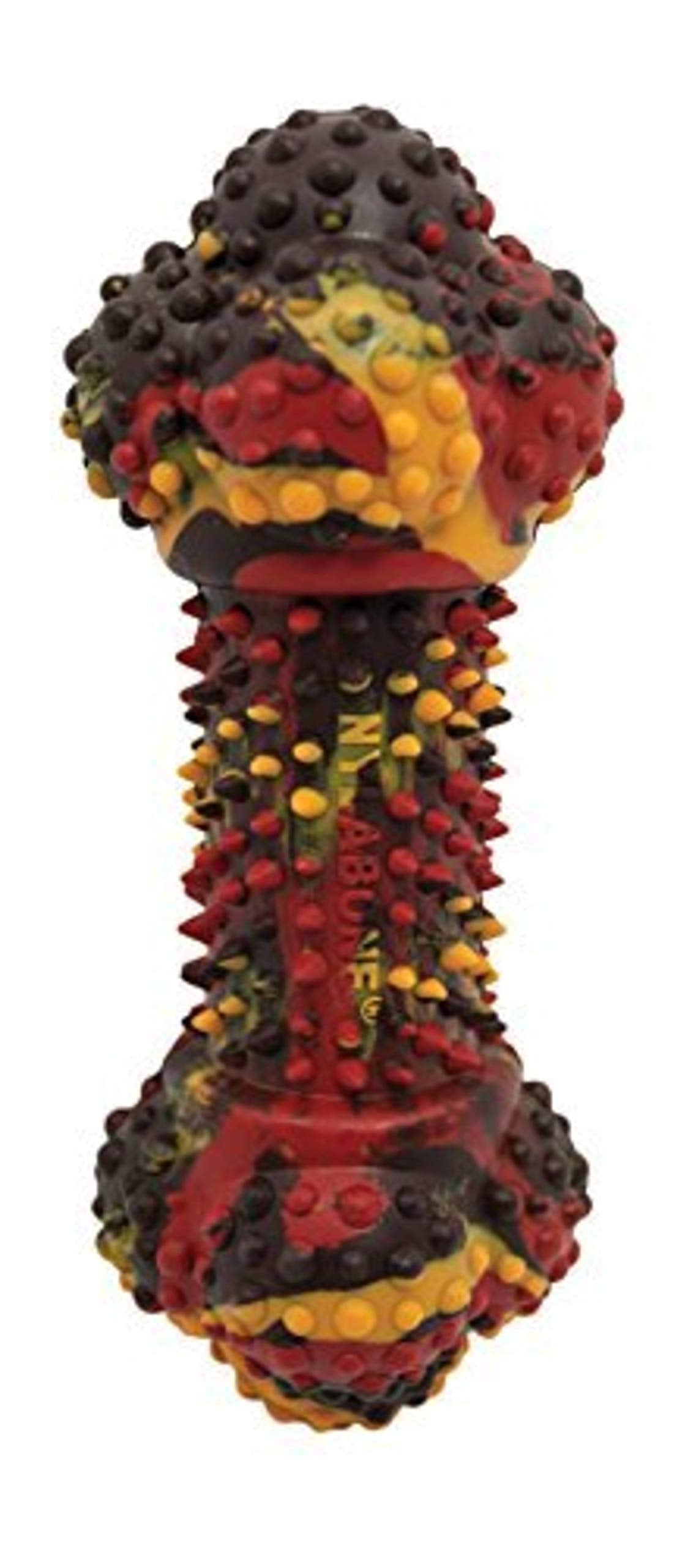 Nylabone Flavor Frenzy Dental Bone Strong Chew Toy, Rubber Dog Toys for Moderate & Aggressive Chewers, Bacon Cheeseburger, Mediu