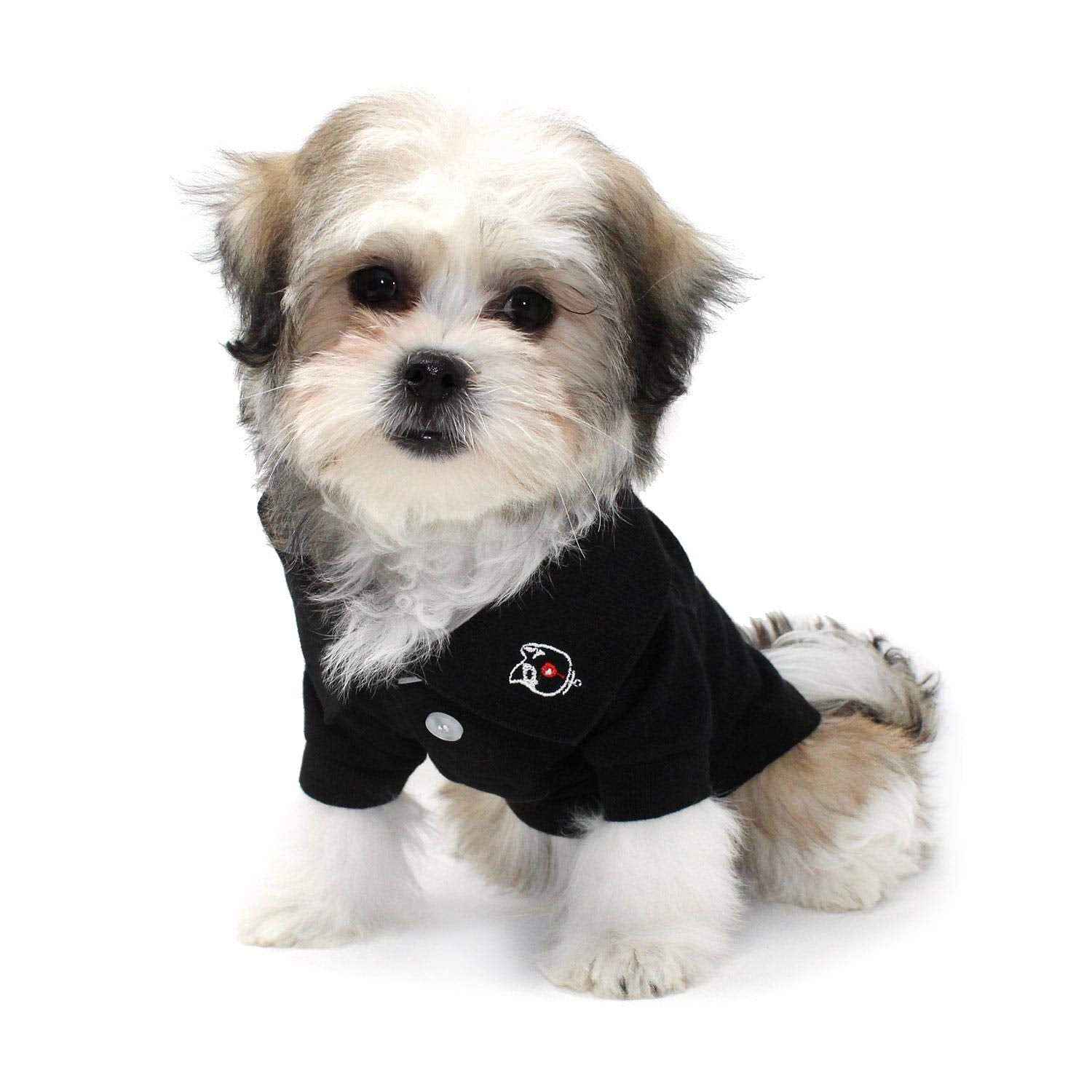 DOGGIE DESIGN Solid Dog Polo Jet Black