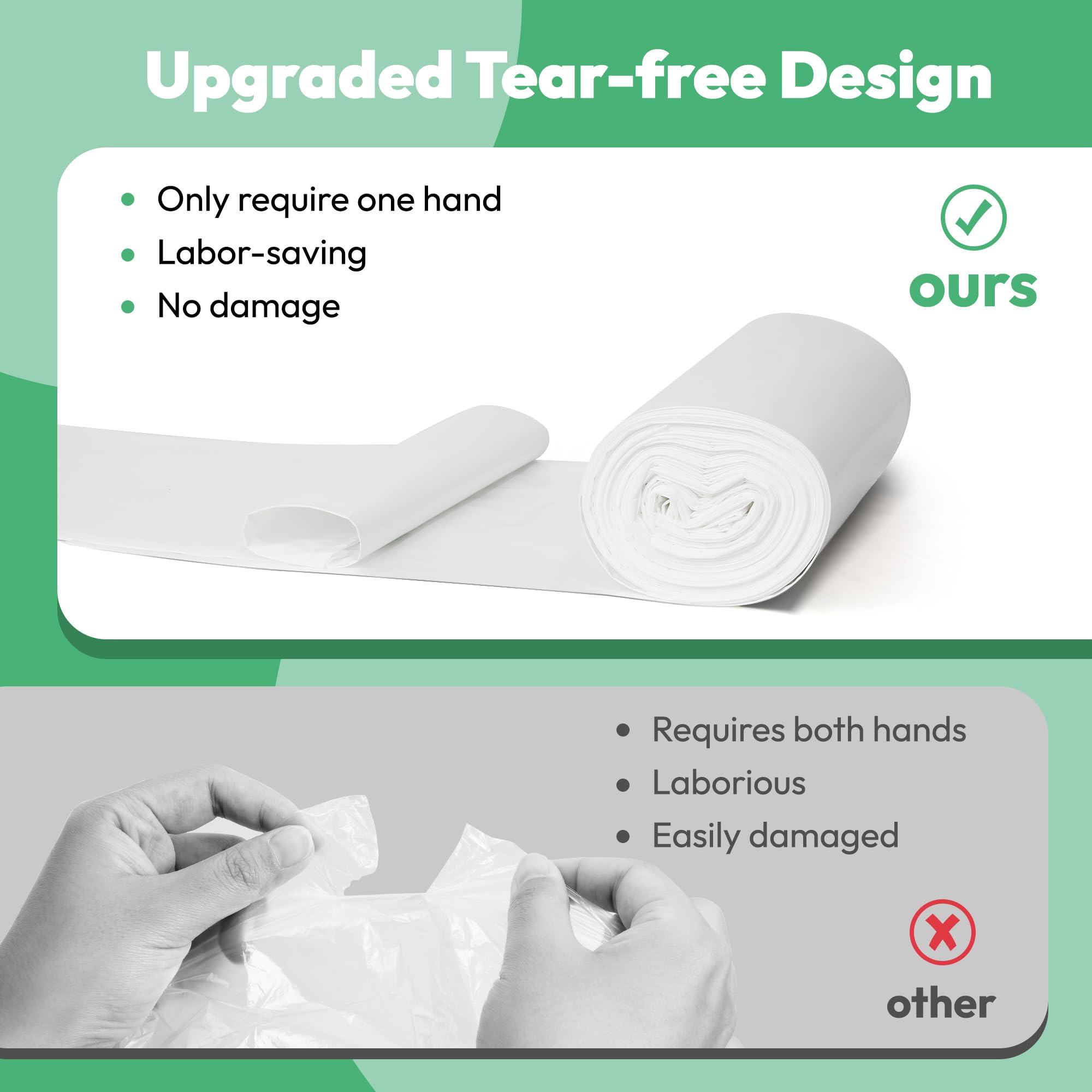 Amogogopet 50 Pcs Waste Bags, Compatible With Litter Robot 4 & 3, Heavy Duty Cat Litter Trash Bags, Waterproof, White Replacemen