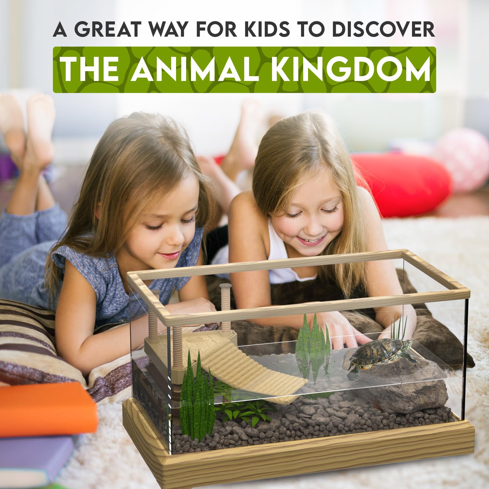 Okkbi Turtle Aquarium Kit Series - New - Aquatic Turtle Tank With Filter And Light + Turtle Basking Platform, Small Turtle Tank