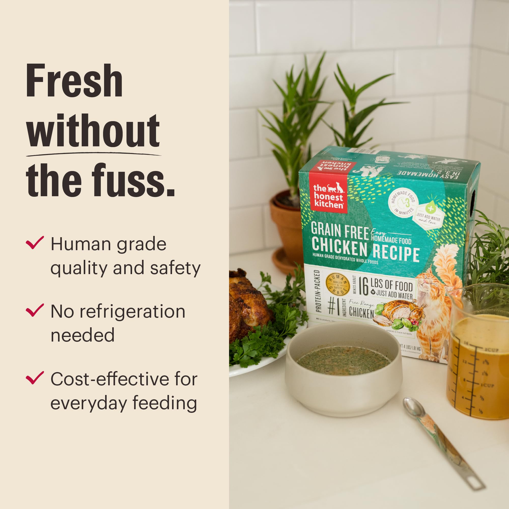 The Honest Kitchen Human Grade Dehydrated Grain Free Turkey Cat Food, 4 lb Box