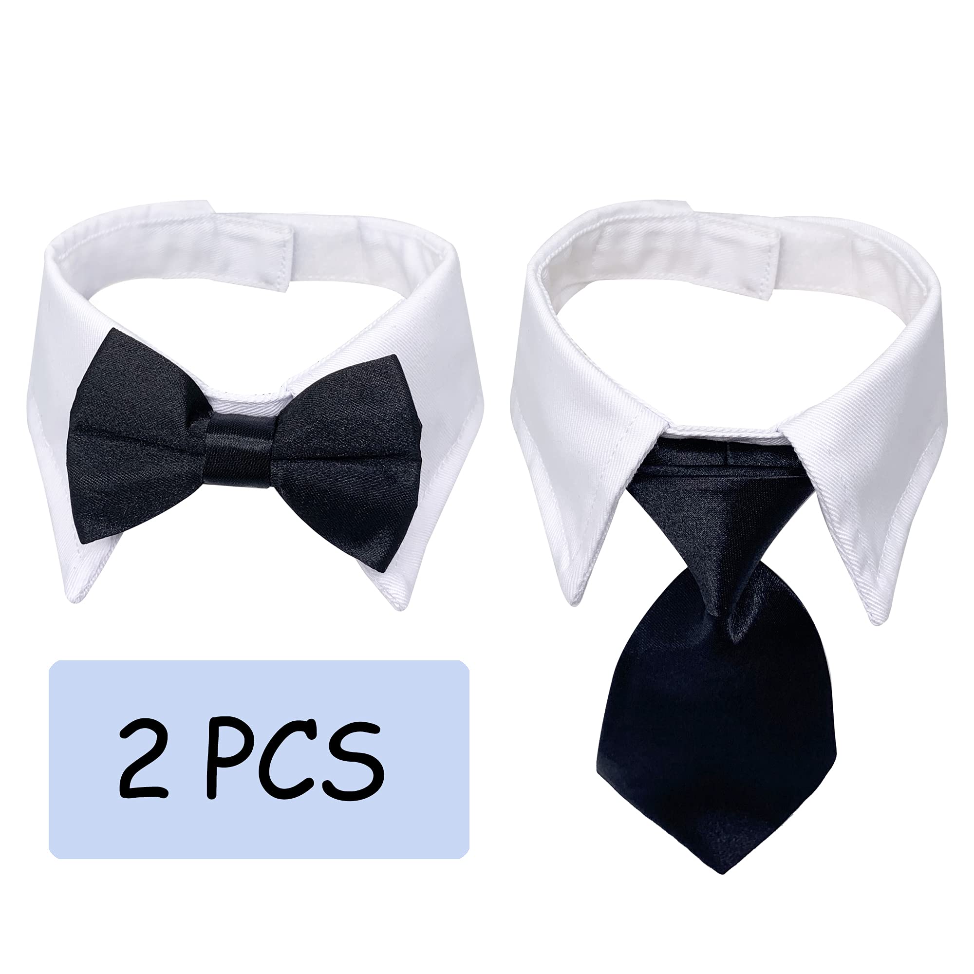Casidoxi Cat Dog Tuxedo Collar, Dog Bow Tie Collars, Dog Bowtie Dog Cat Birthday Easter Tux Wedding Collar For Dog Cat Puppy…