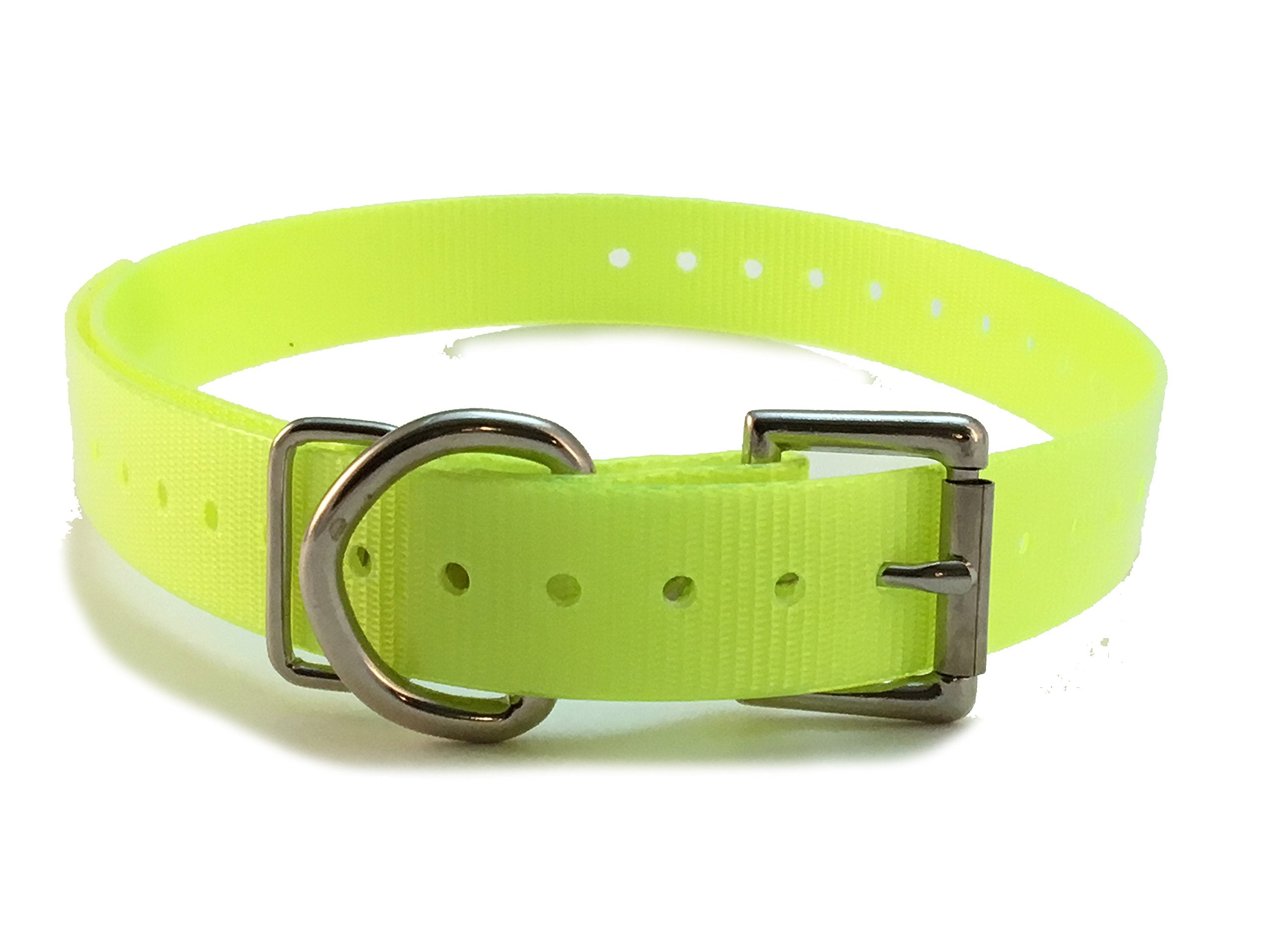 Sparky Pet Co - Neon Yellow 3/4'' High Flex, Waterproof Roller Buckle Replacement Dog Collar - Compatible With Garmin Delta, Spo