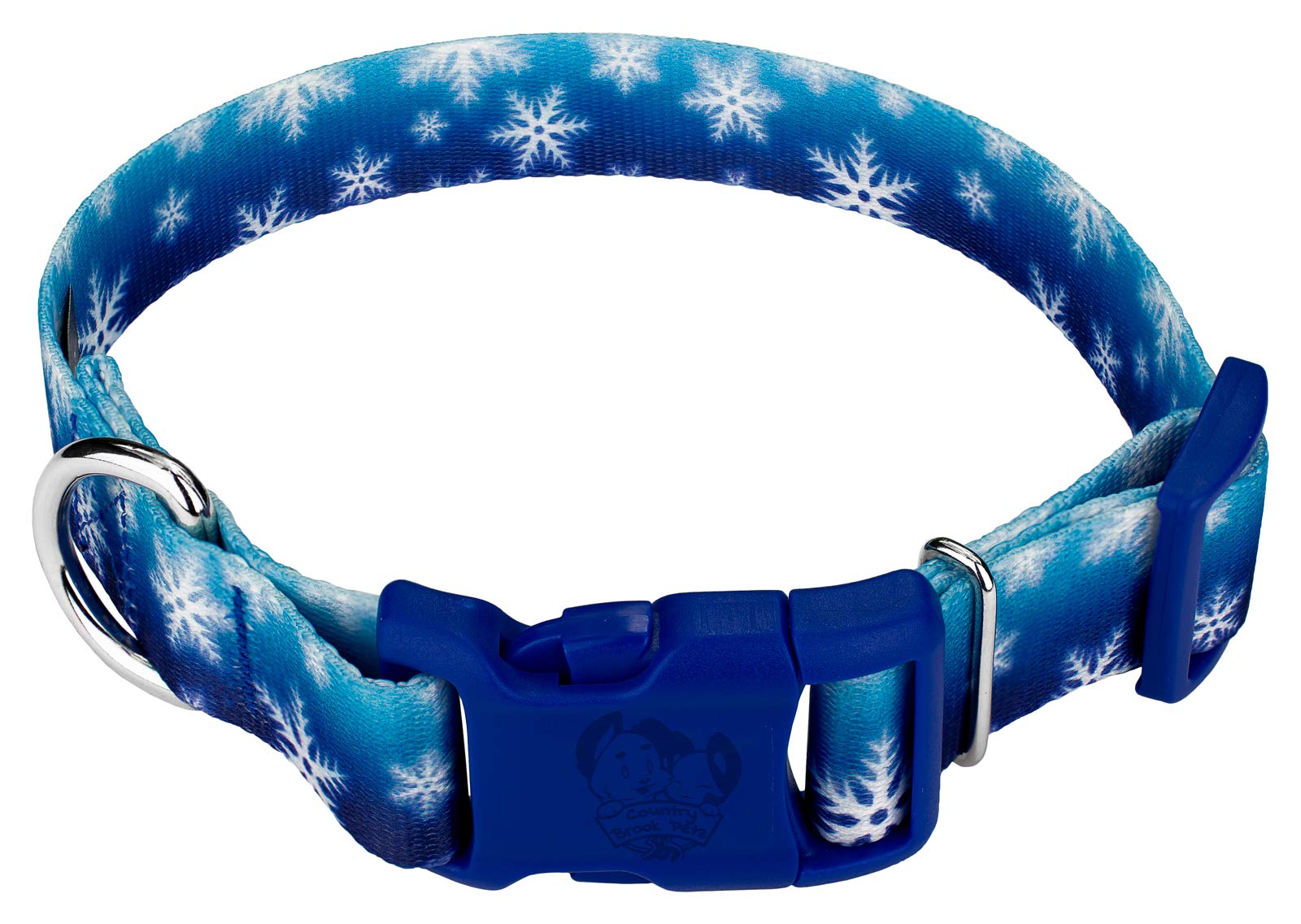 Country Brook Petz - Deluxe Winter Wonderland Dog Collar - Made In The U.S.A. - Christmas Collection Featuring Festive Designs (1 Inch, Medium)