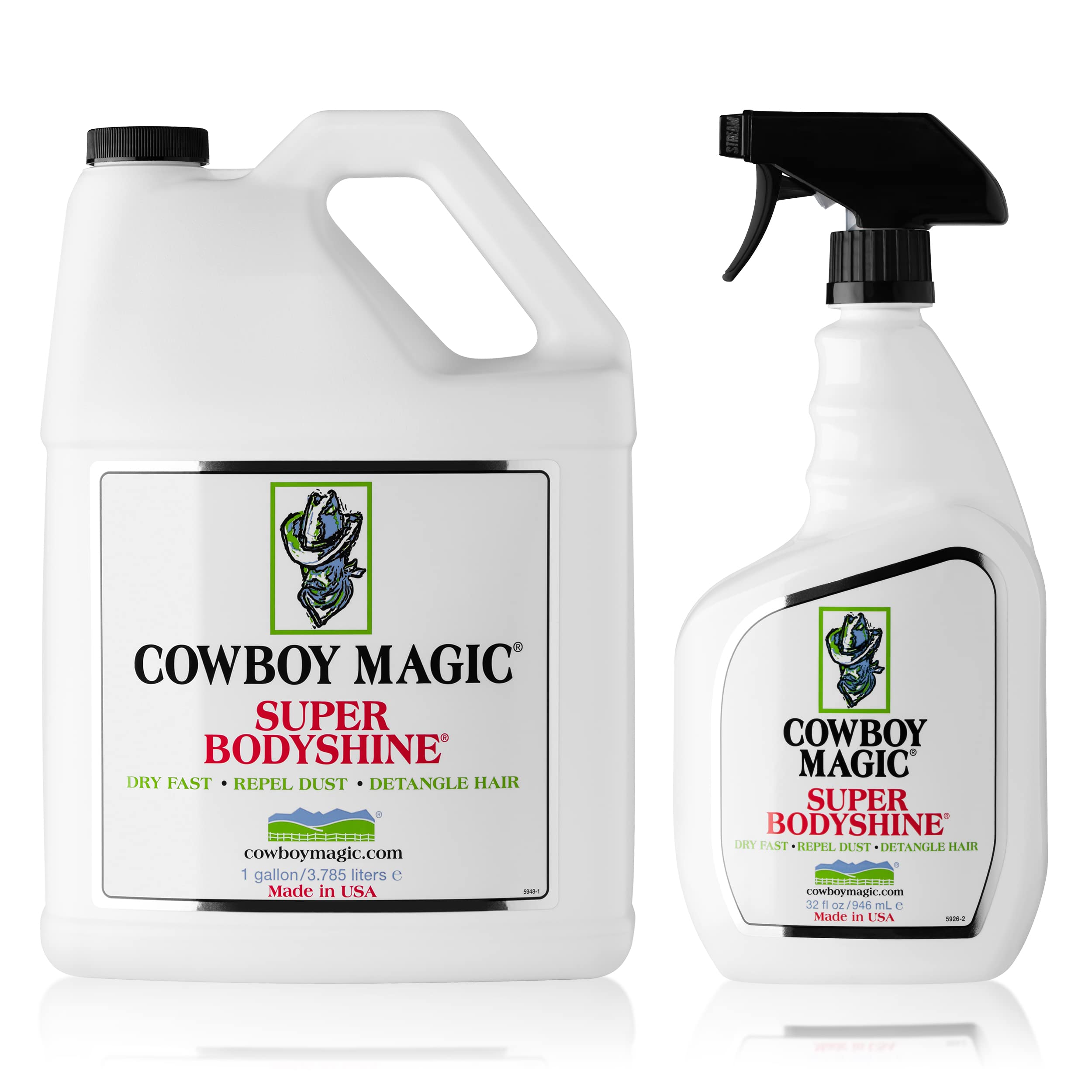 Cowboy Magic Super Bodyshine Value Pack Detangler For Coat, Mane & Tail For Horses & Dogs, Mane And Tail Detangler Spray, Instant Detangling, Reduce Hair Breakage, Nourish Hair & Radiant Shine