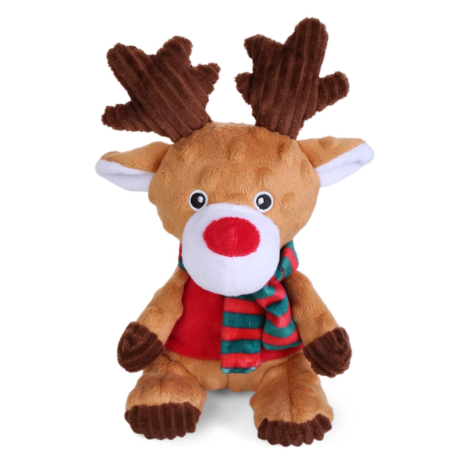 Blnboimrun Dog Toys Stuffed Dog Plush Toys Milu Deer Dog Squeaky Toys With Crinkle Paper Chew Toys For Large And Medium Dogs Puppy