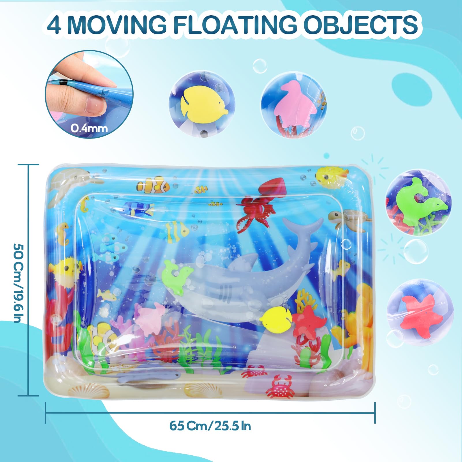Water Sensory Playmat for Cats, Thickened Upgraded Cat Dog Toys Bored Pet Animals Cat Kicker Toys Self Play Mat, Interactive Toy
