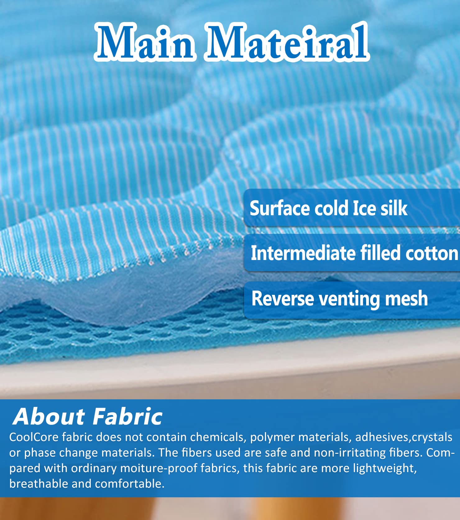 Somoya Dogs Self Cooling Mat Pet Cool Pads Blanket Hot Weather Sleeping Kennel Mat,Washable Ice Silk Sleep Mat Pad Non-Toxic Breathable For Large Dogs Cats No Water(Extra Large,Blue)