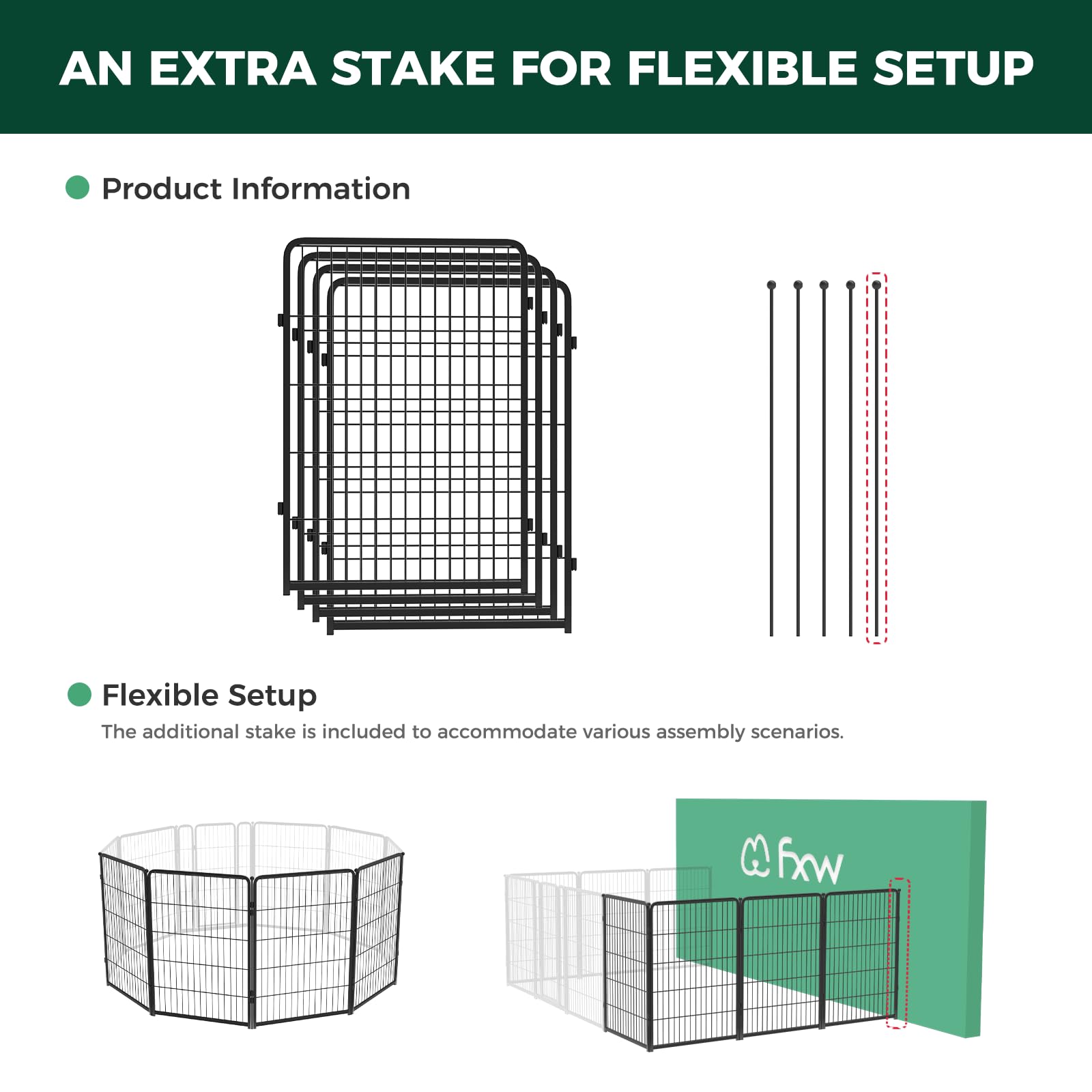 Fxw Homeplus Indoor Dog Playpen - Stress-Free And Safe Play, 40 Inch 4 Panels For Medium And Large Dogs, Black?Patented