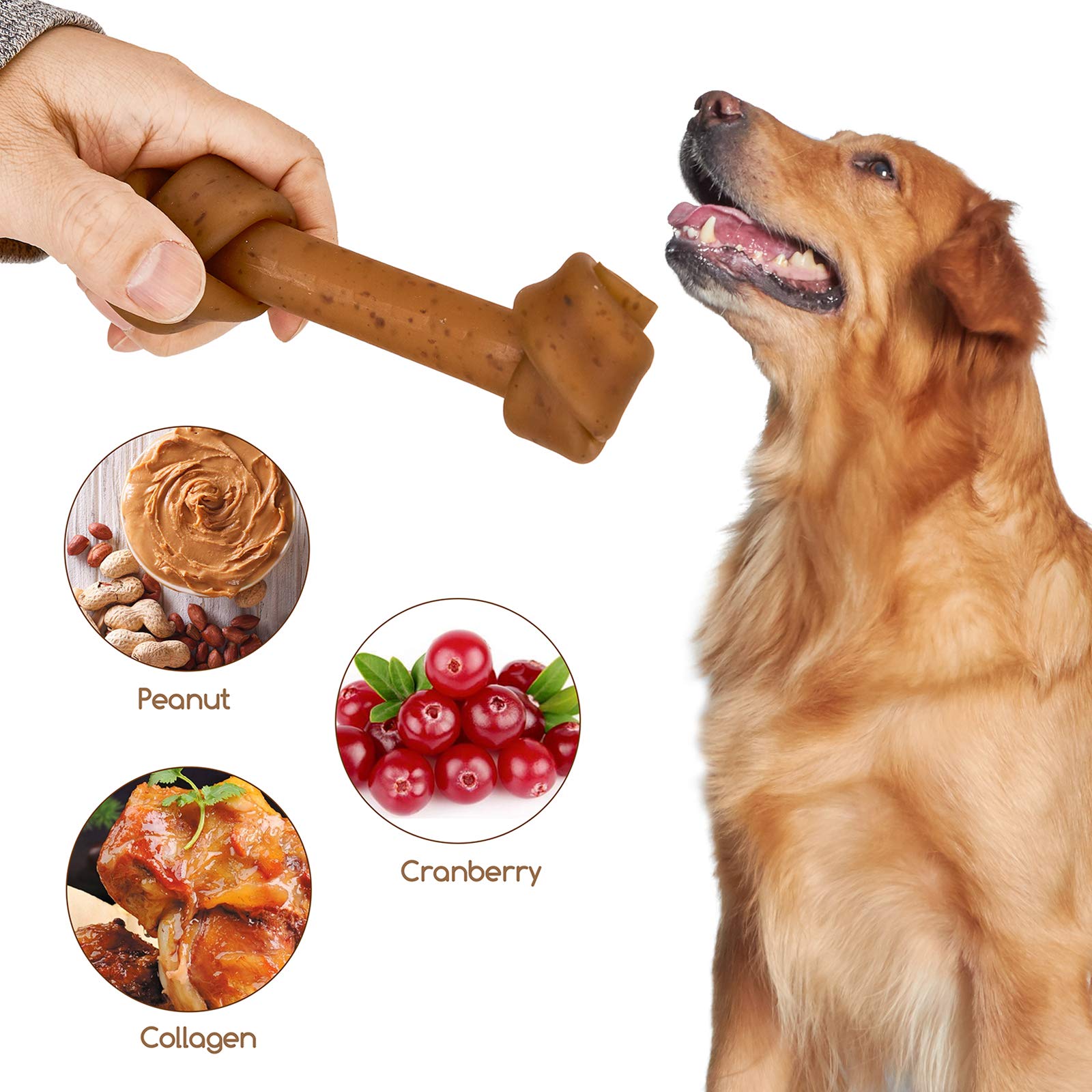 Jungle Calling Rawhide Free Dog Treats, Peanut Butter Bones, 6.5 Pet Chews for Medium and Large Dogs,Digestible Chewing Snacks