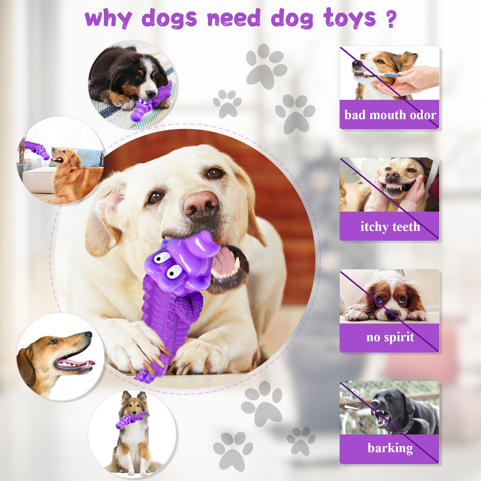 Fuufome Dog Chew Toys for Aggressive Chewers, Indestructible Tough Interactive Dog Toys for Small Medium Large Breed-Puppy Teeth