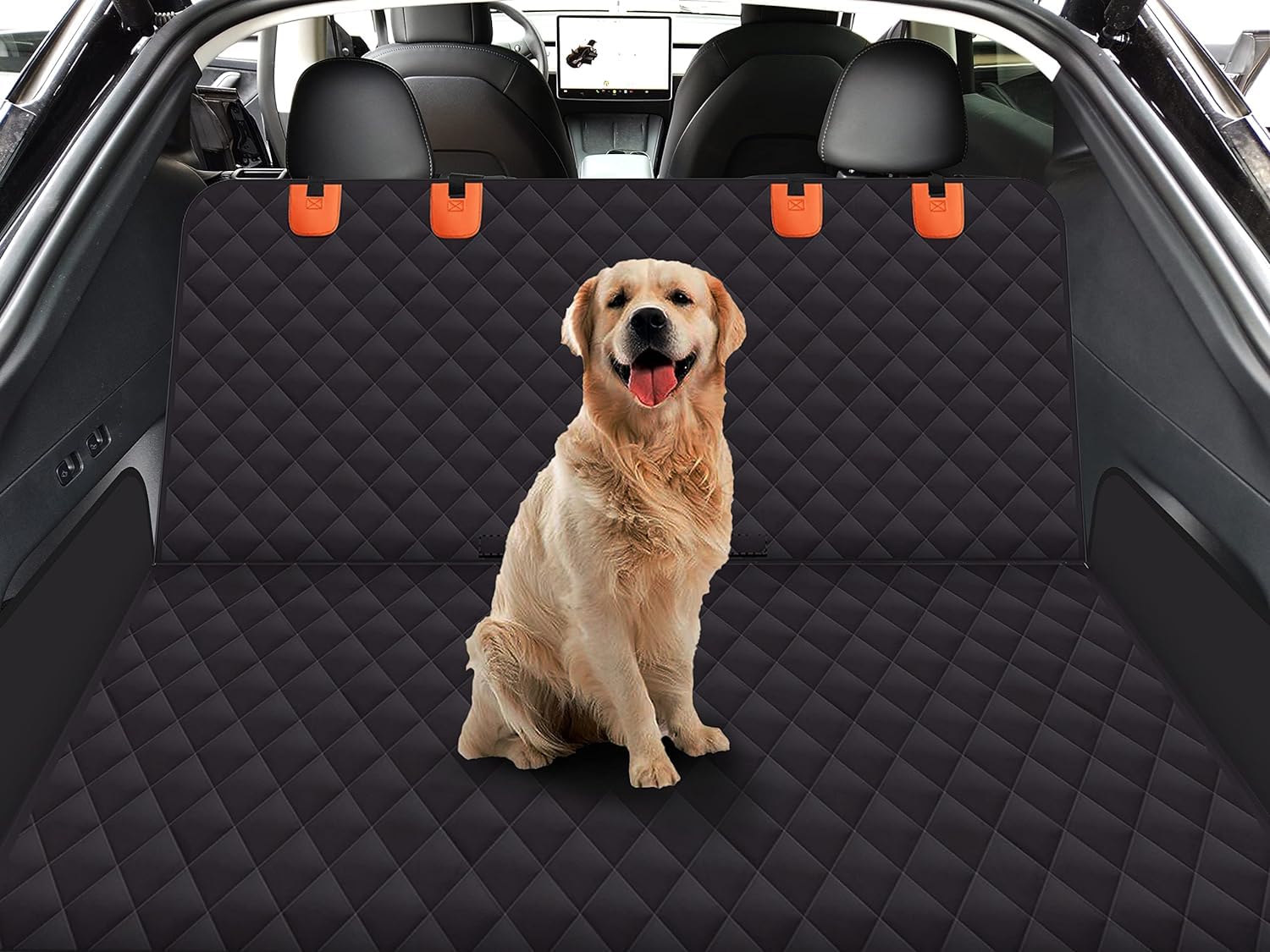 Gxt Dog Back Seat Cover Protector For Cars Suv And Trucks With Mesh Window, Scratchproof Nonslip And Waterproof Material(Black O