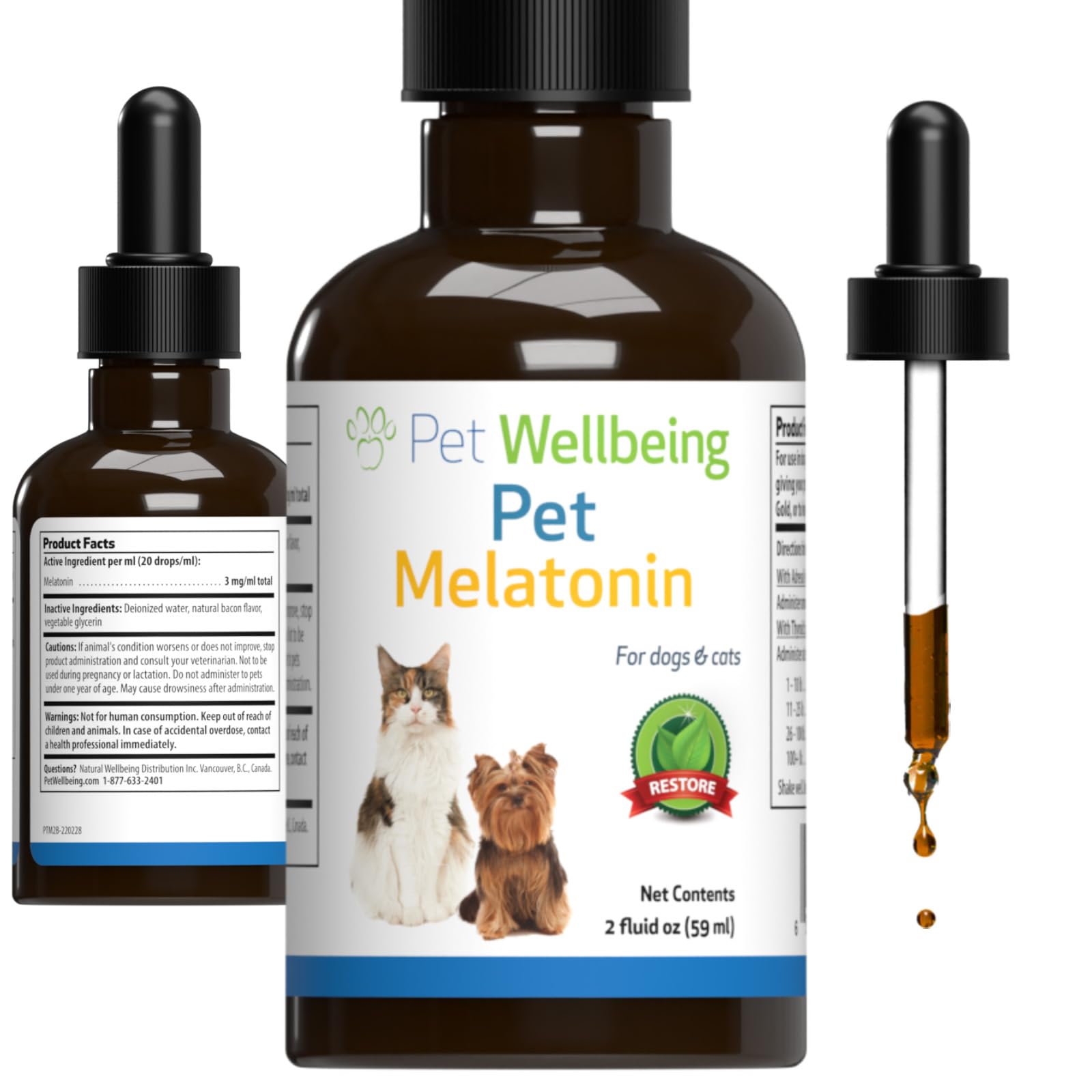Pet Wellbeing Pet Melatonin for Cats - Supports Adrenal & Thyroid Health, Cortisol Balance, Helps Maintain Normal Sleep Patterns