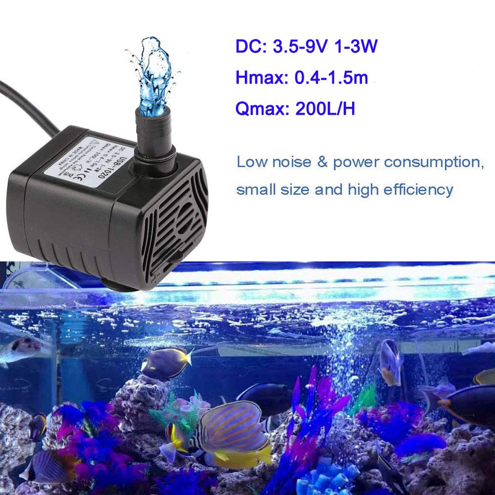 Gikfun 3.5-9V Usb Mini Submersible Water Pump Replacement Pump For Aquariums, Fish Tank Ek1527