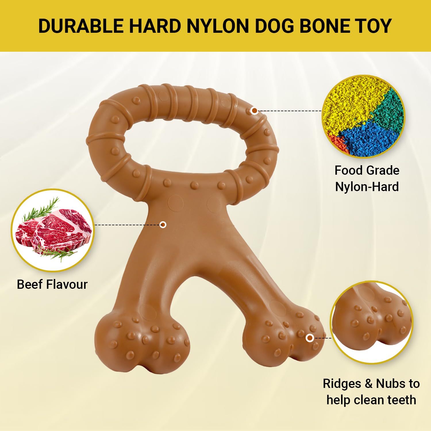 Dog Chew Toys For Aggressive Chewers, Dog Toys For Large Medium Small Dogs, Chew Bones For Heavy Chewer/ Indestructible Dog Toys