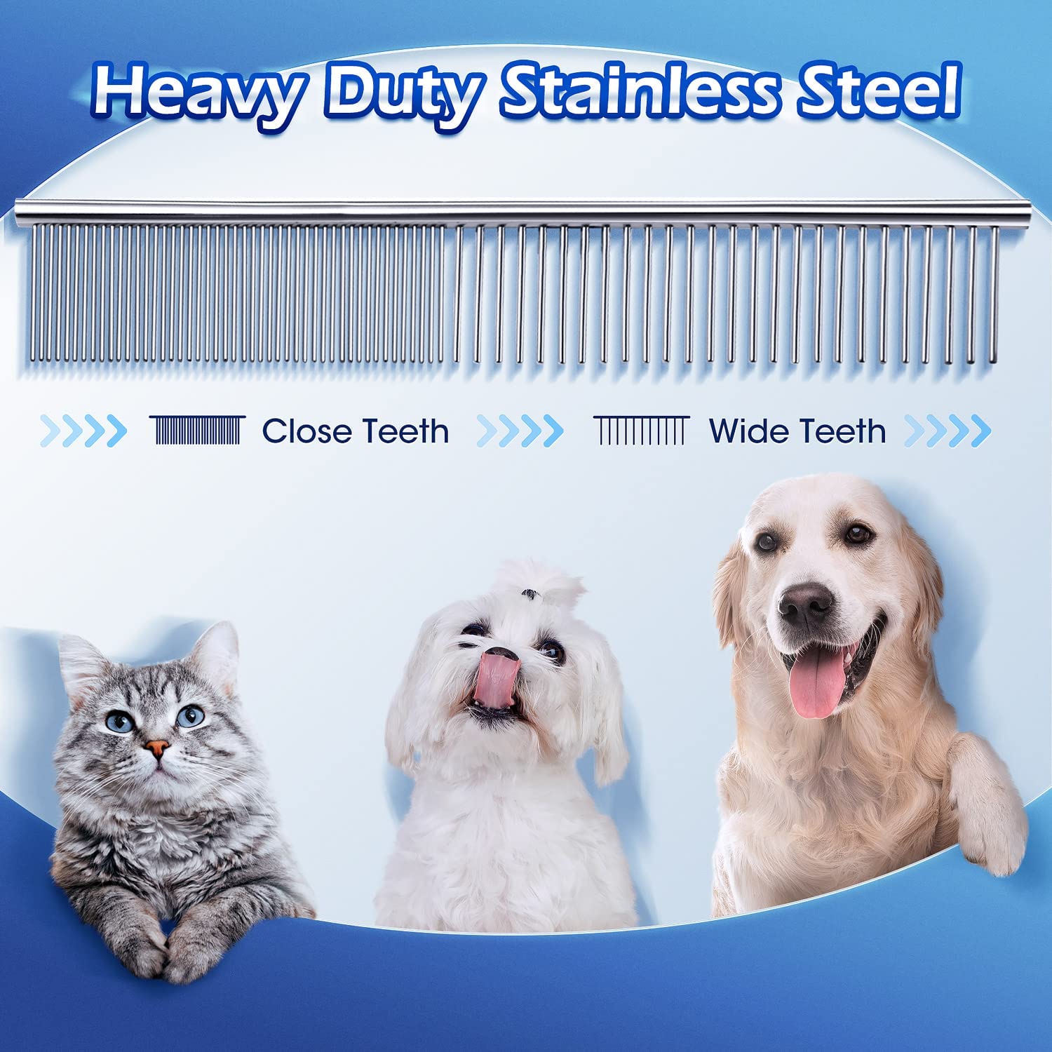 Gimars Titanium Coated Professional 6 In 1 4Cr Stainless Steel Dog Grooming Scissors With Safety Round Tip, Heavy Duty Pet Grooming Scissor For Dogs, Cats And Other Animals