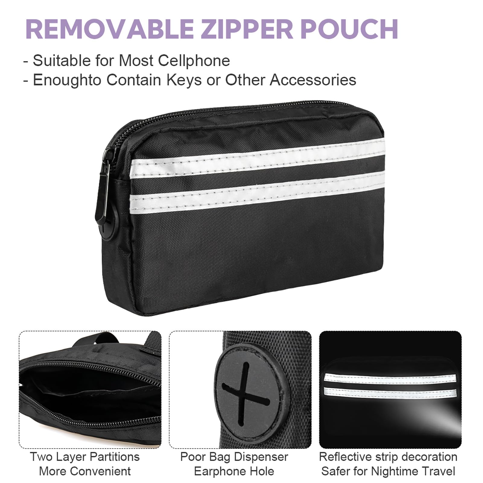 Yicostar Hands Free Dog Leash, Adjustable Waist Belt With Double Padded Handles,Retractable Bungee, Waist Leash For Dog Walking,