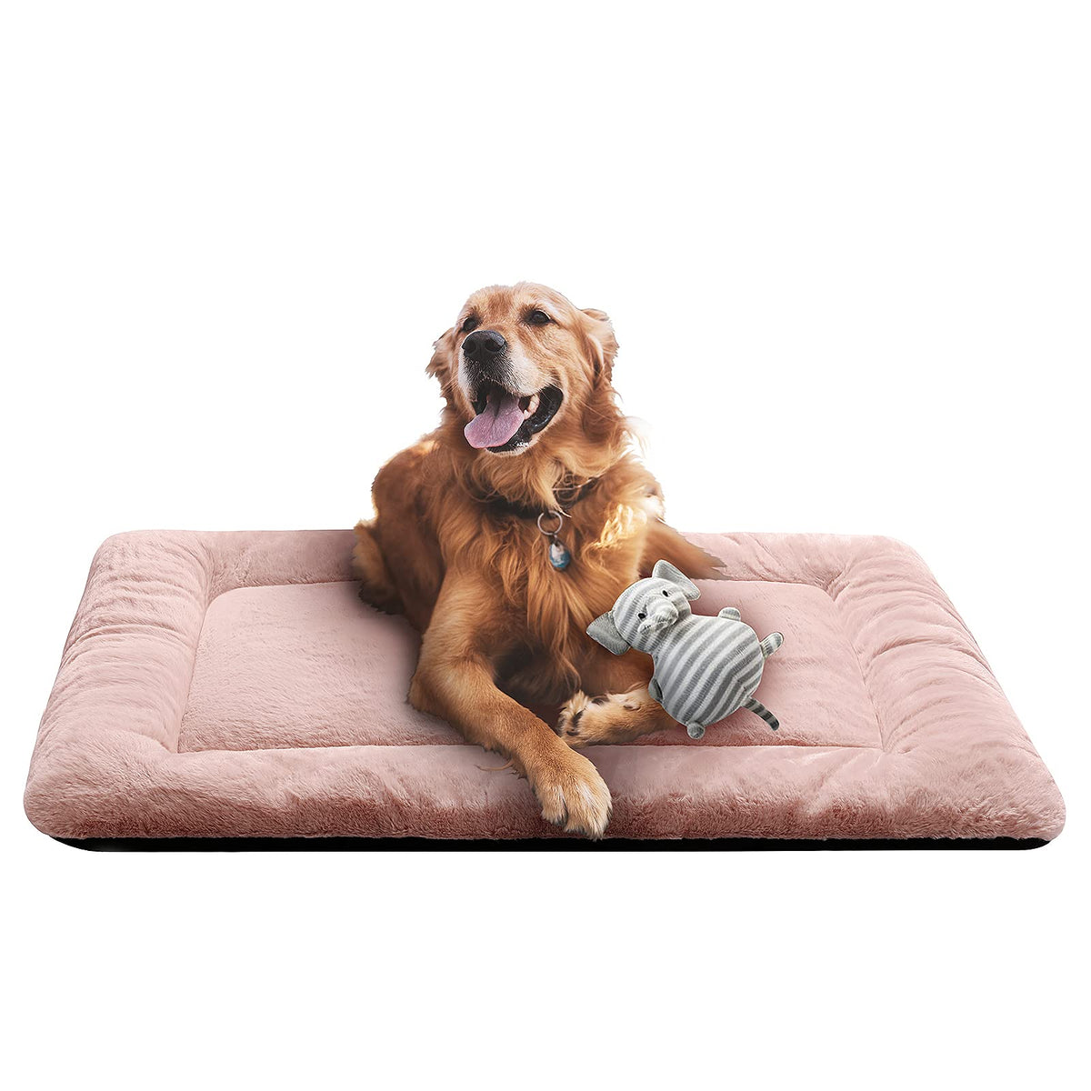 Dog Beds Crate Pad For Large Dogs Fit Metal Dog Crates,Ultra Soft Dog Crate Bed Washable & Anti-Slip Kennel Pad For Dogs Cozy Sleeping Mat,Pink 42Inch