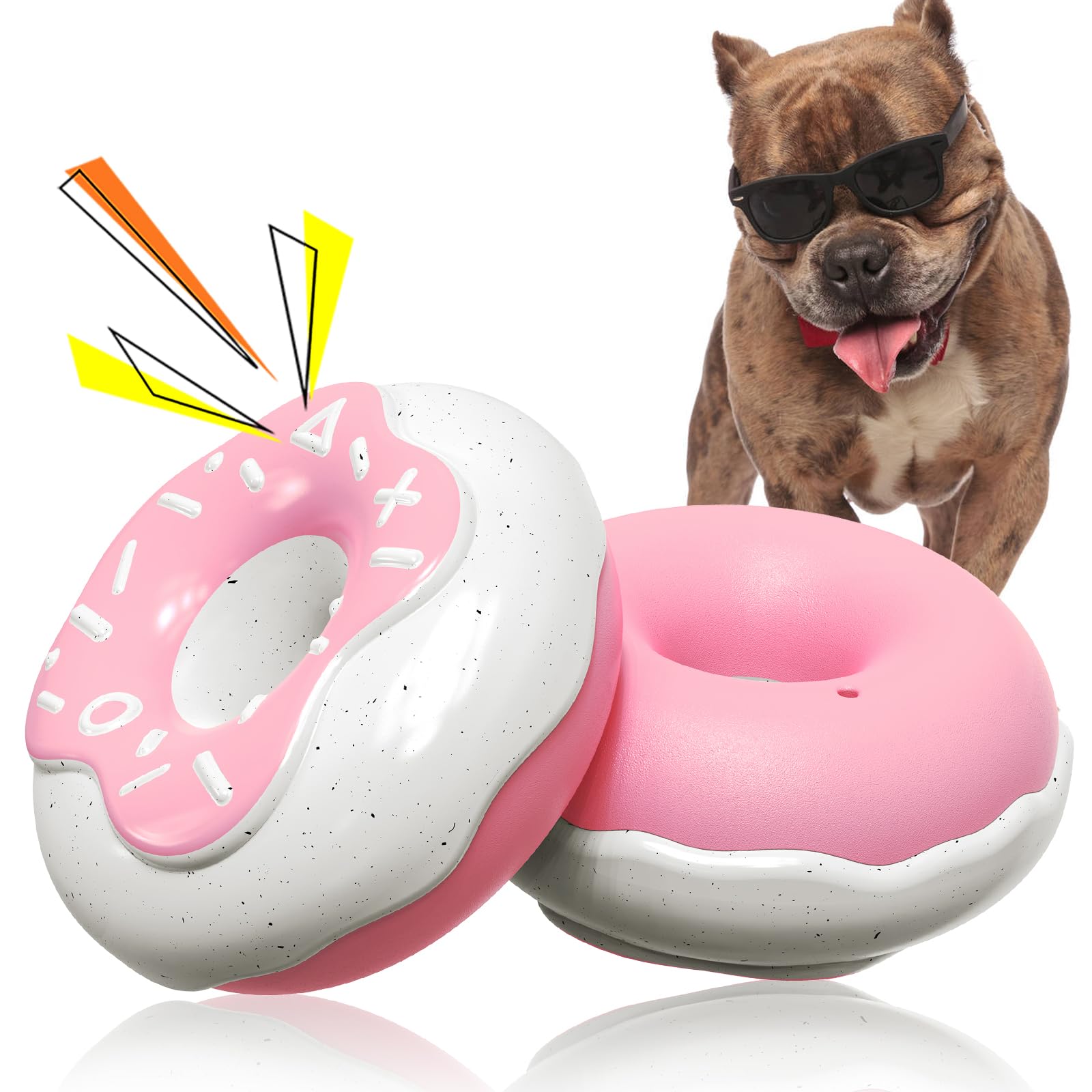 Monotre Dog Chew Toys for Aggressive Chewers, Indestructible Tough Squeaky Mental Stimulation Teeth Grinding Interactive Dog Che