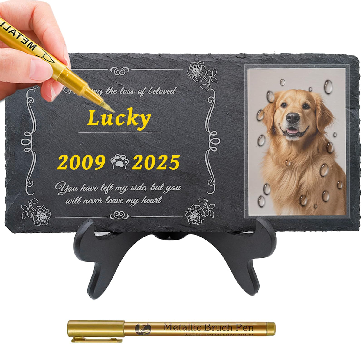 Jwizyotr Pet Memorial Stones For Dogs Pet Headstones For Dogs Dog Memorial Stone Pet Grave Markers Dog For Cat Lovers With Stand