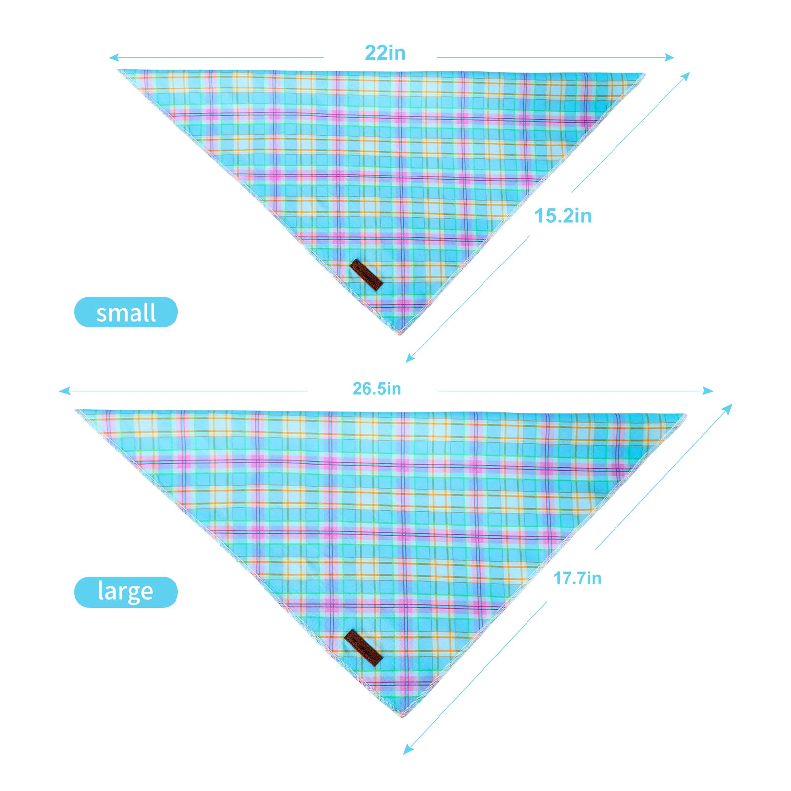 Mr. Chubbyface Blue Stripes Striped Dog Bandanas Reversible Triangle Bibs Scarf Accessories For Dogs Cats Pets S