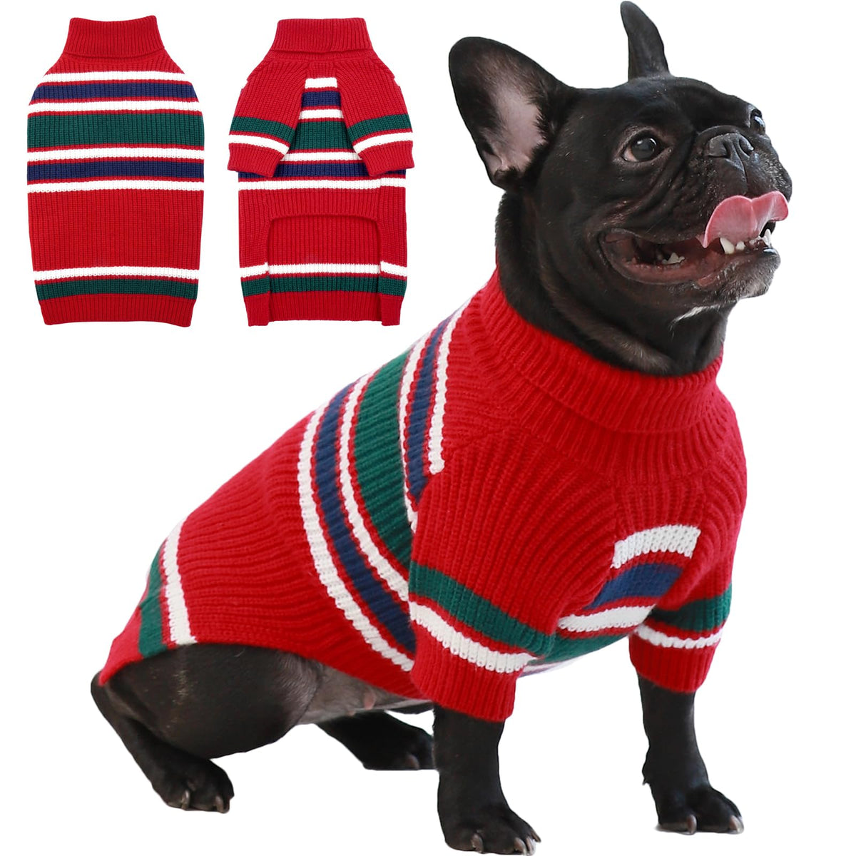 Iecoii Dog Sweaters For Large Dogs,Large Dog Sweater For Male Female Dogs,Warm Christmas Dog Sweater,Striped Girl Dog Sweater Pe