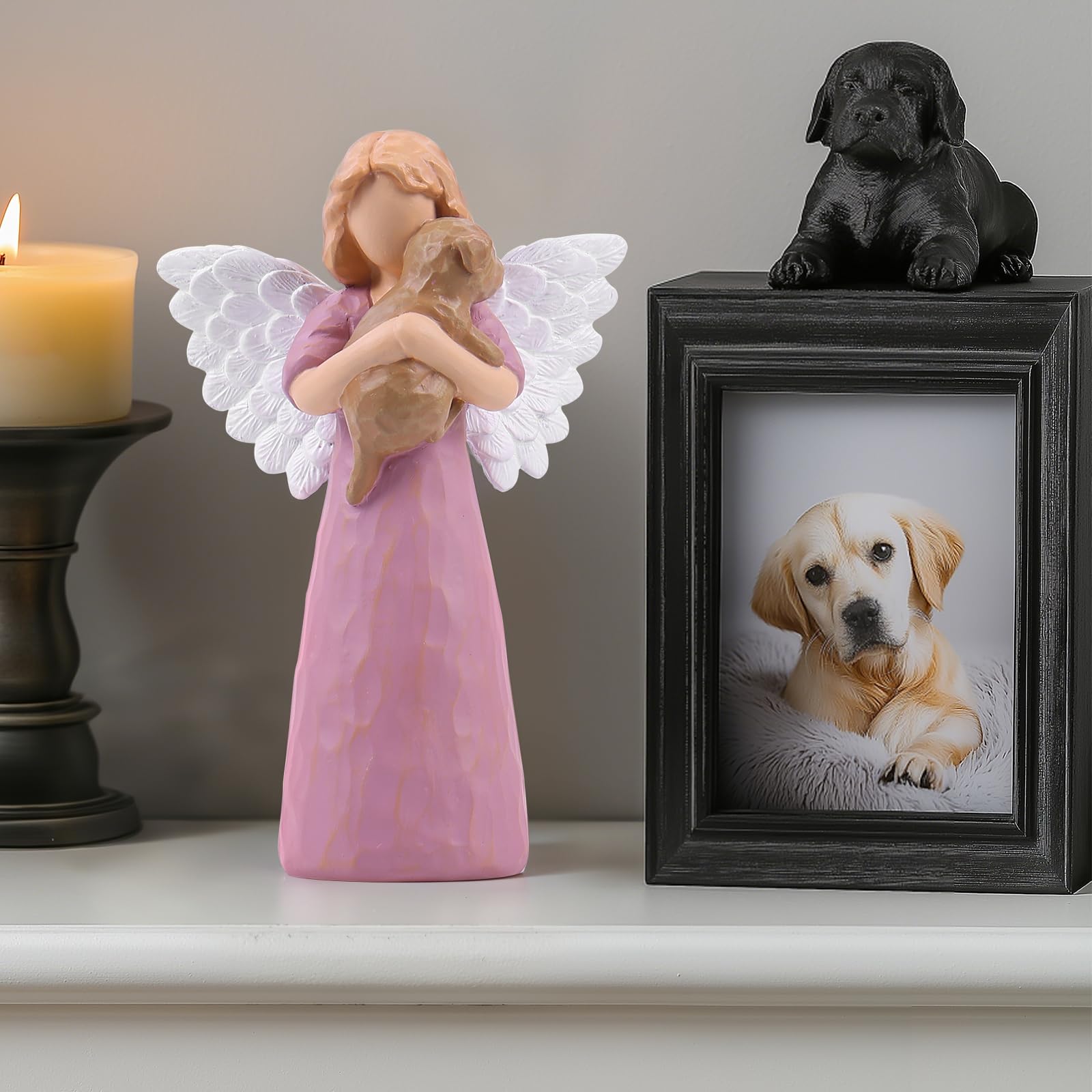 Dog Memorial Gifts For Loss Of Dog - Sympathy Keepsake, Pet Remembrance For Loss, Rainbow Bridge Figurines, Bereavement Angel St