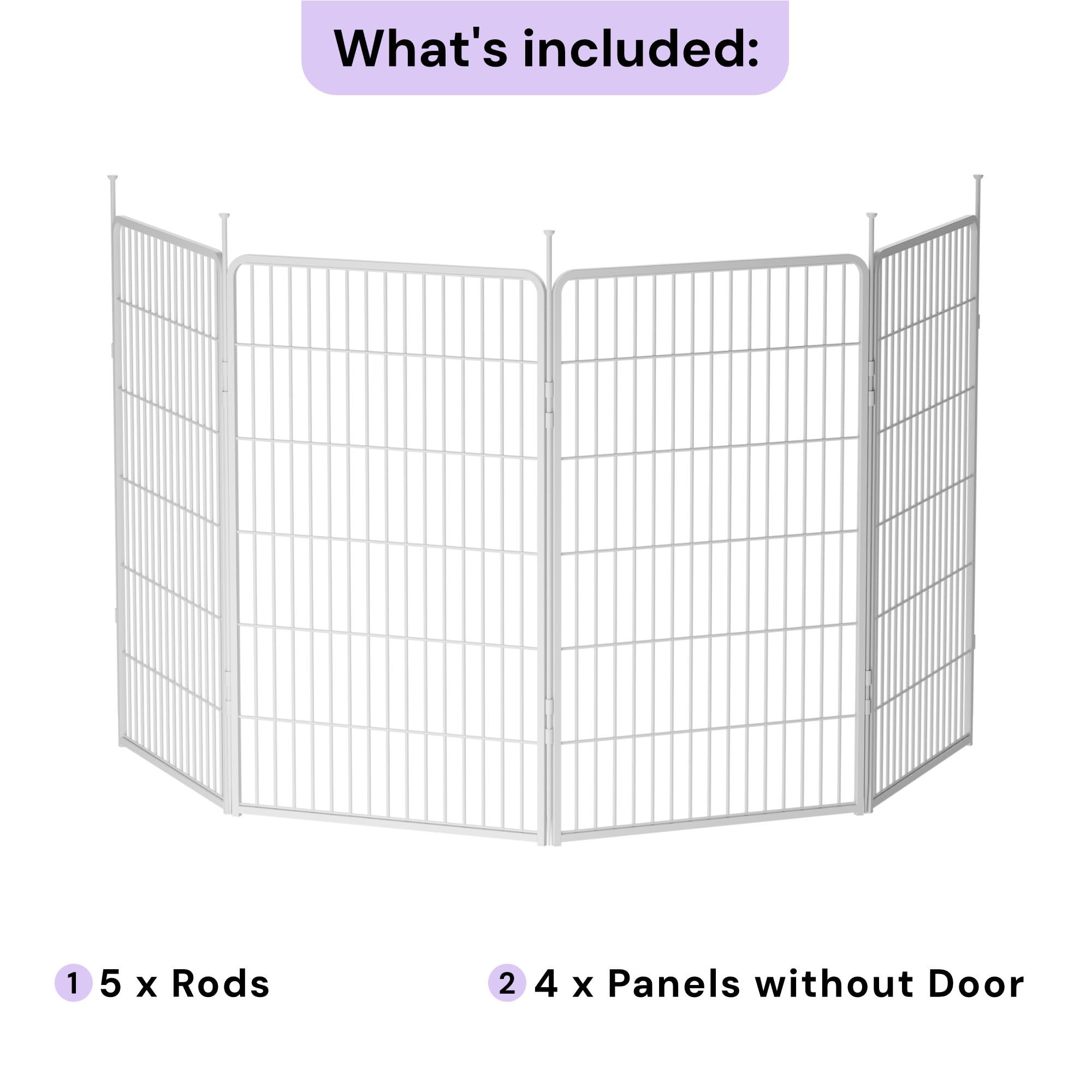 Sunsgrove Indoor Dog Playpen With Wider Door, 45 Inch 4 Panels Non Slip Dog Pen Indoor, Anti Rust Dog Fence, Free And Safe Play,